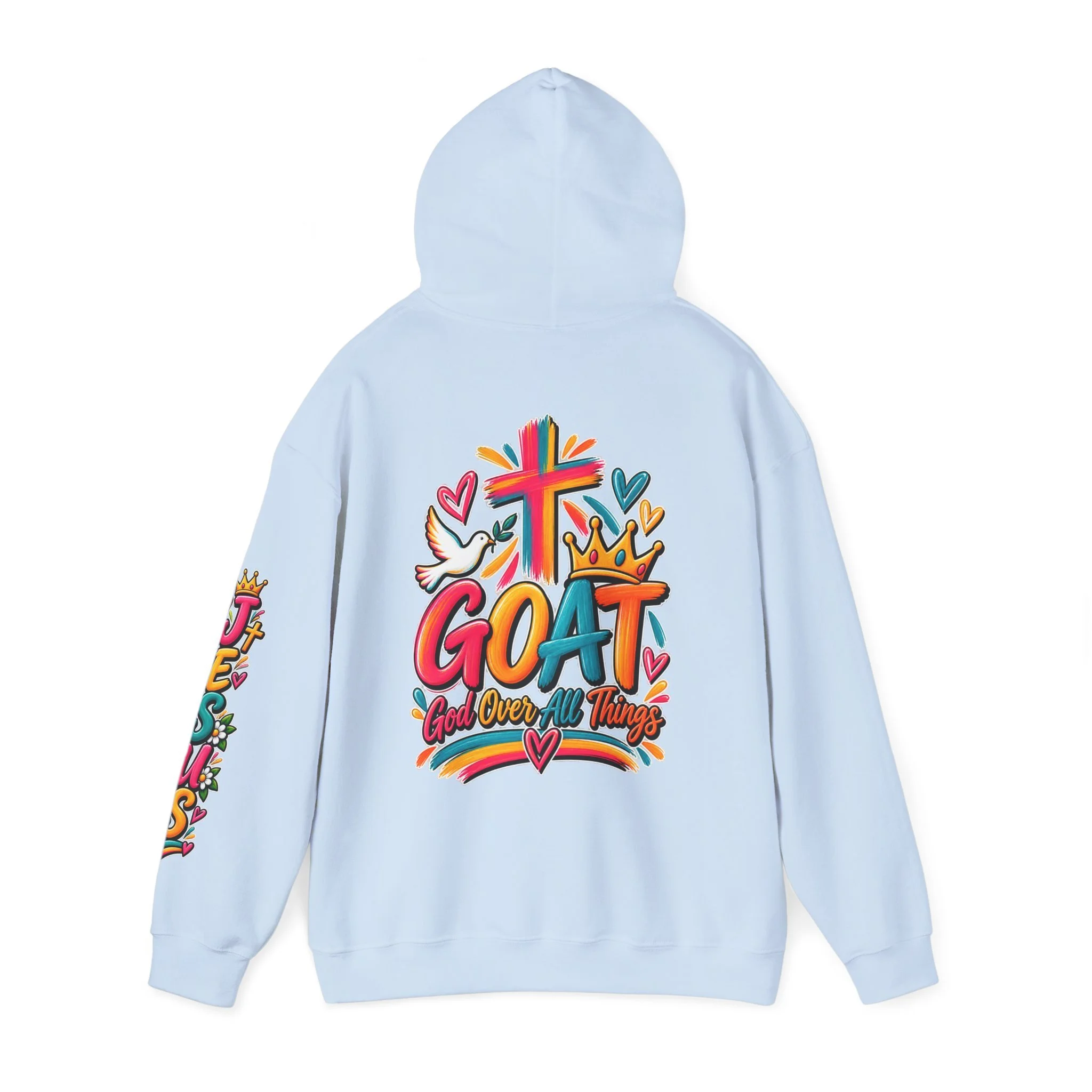 "GOAT" God Over All Things Colorful Hoodie | Christian Apparel