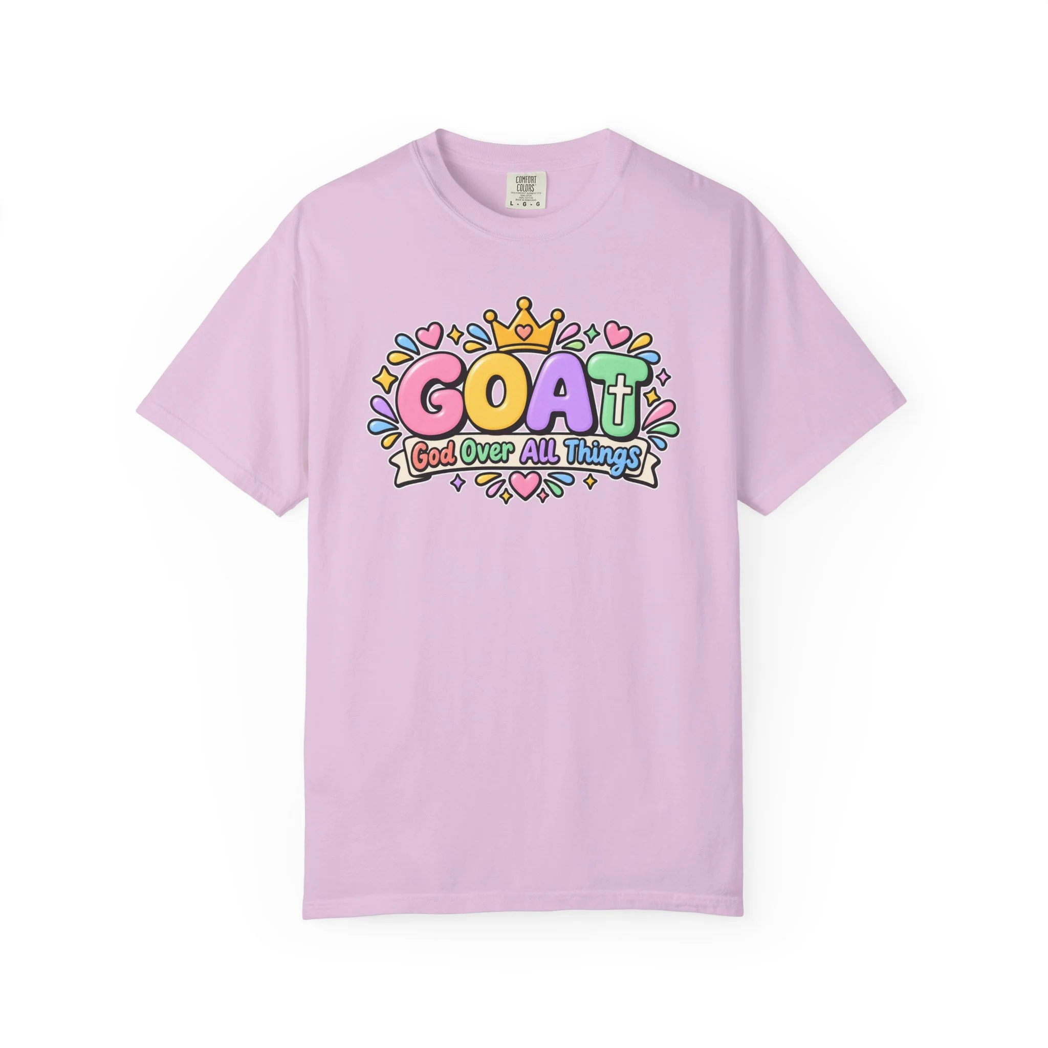 "GOAT" Pastel Bubble Letter T-Shirt | Cute Christian Tee