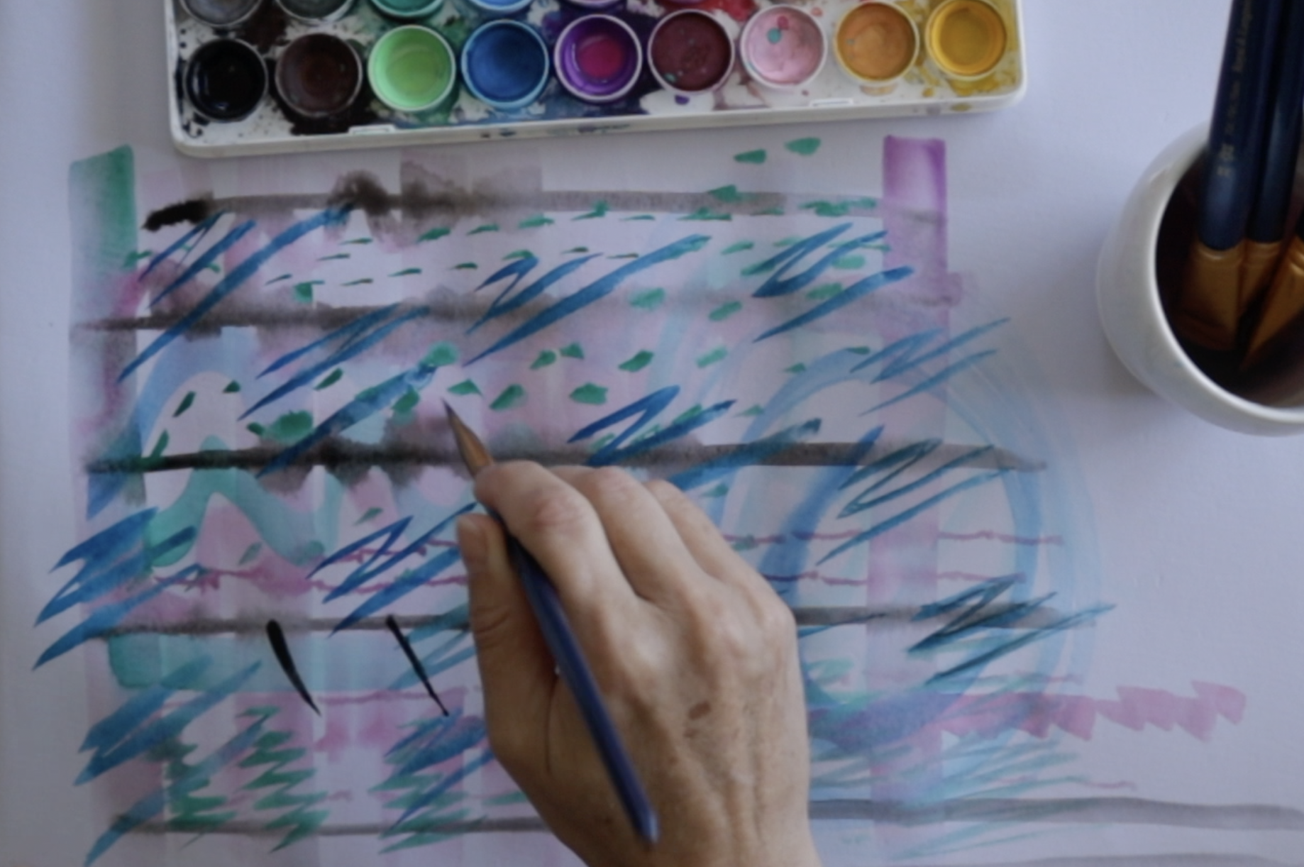 Painting Lines and Colour to Music