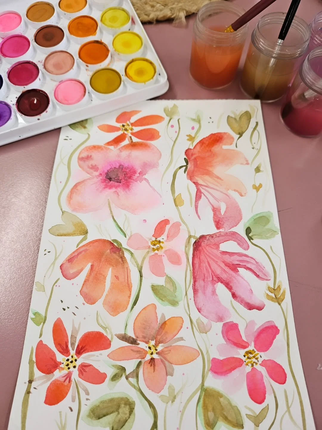 Loved my Calming Watercolour Workshop on Sunday, I got in the flow too and painted this as I demonstrated different techniques. 🖌 🌼