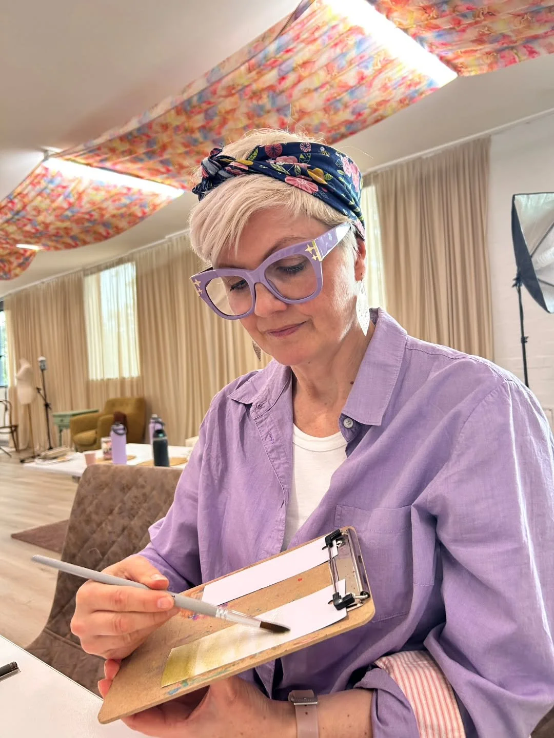 Mid-workshop demonstration mode. Here we're learning how to do a graded wash with watercolour as a background for a bookmark. 
Calming Watercolour Workshops 
Links in bio 
www.empowermooreart.com/workshops