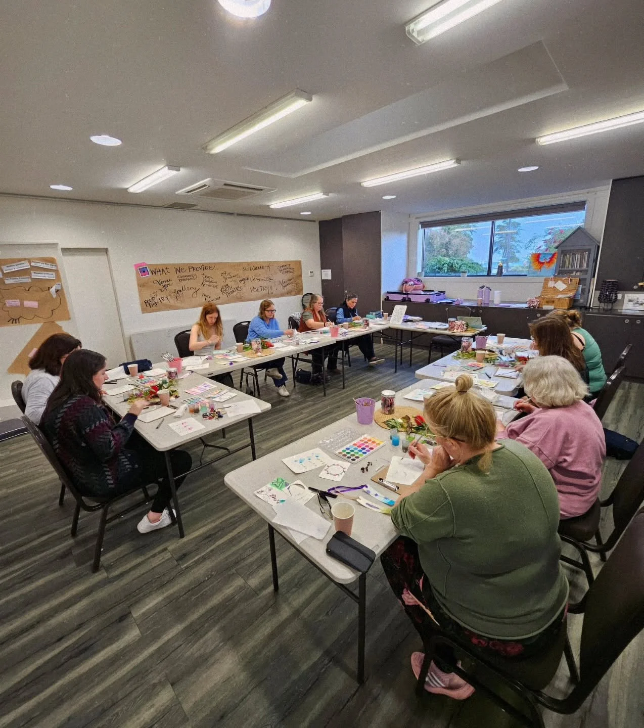 Cosy Calming Watercolour Workshop in Altona this afternoon. Beautiful being inside getting creative while the storm raged around us. 🌧 🖌