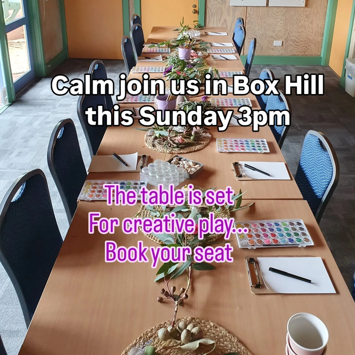 Calming Watercolour Workshops are back in Box Hill this Sunday 3pm for the last workshop for this year.
The Chestnut Tree Bookshop Fri Nov 7, only 3 spots left!
Final Altona workshop Nov 16
Final Elwood workshop Dec 7
Calm join us.
Book now 🔗 in