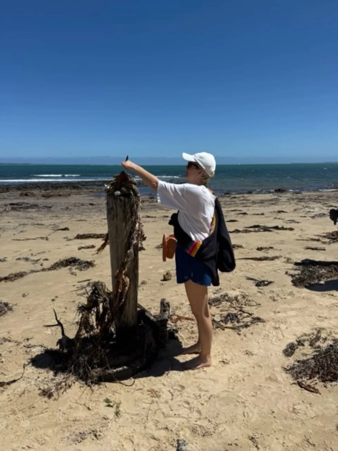 This is me at the beach placing a feather on this wishing post. Wishing you a calm and restorative New Year, I'm off to the beach to go off grid for a week.
