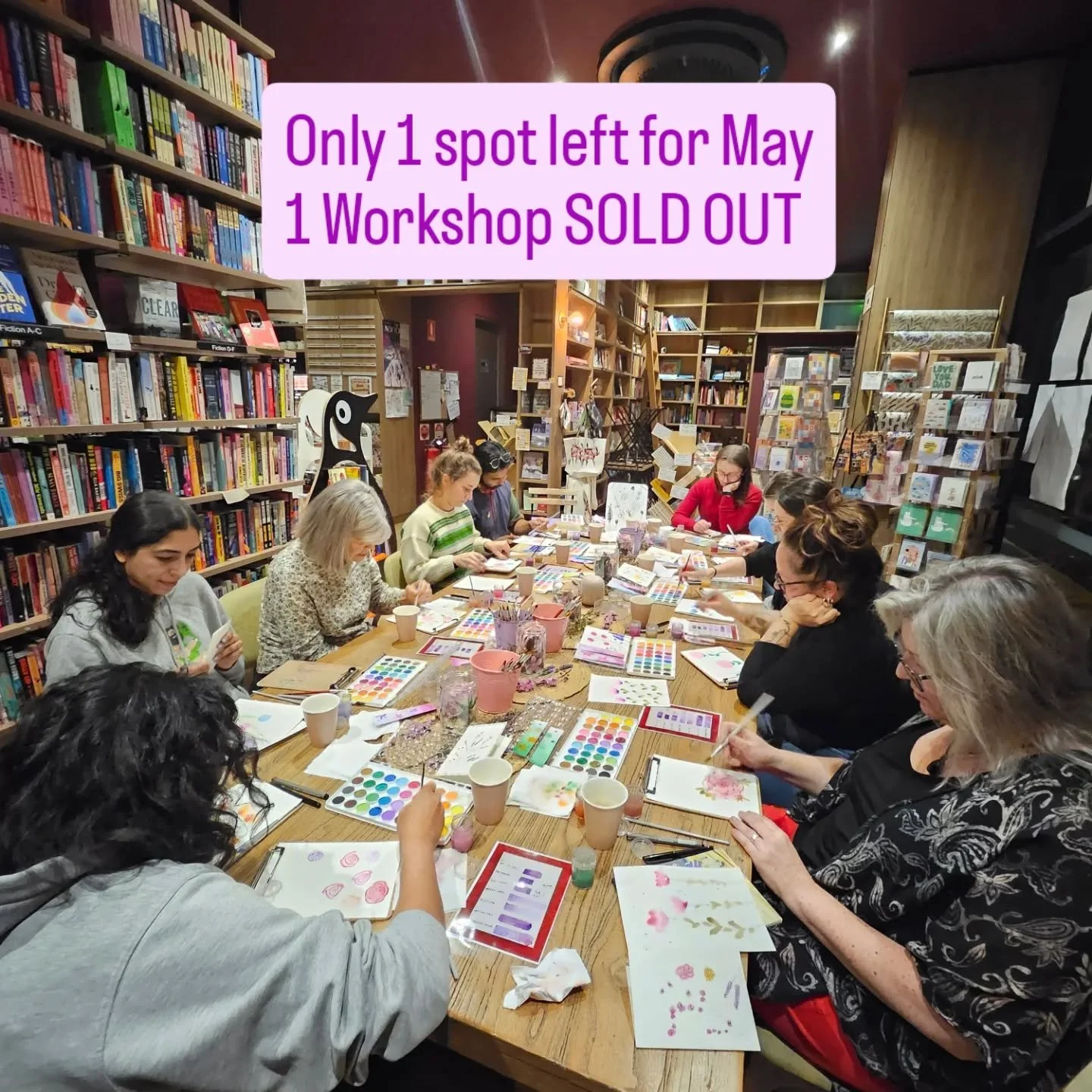 I'm running 2 more Workshops in May at The Chestnut Tree Bookshop in West Footscray. 1 is completely sold out, there's only 1 spot left in the other one and June is more than half full already. Be quick! Booking via Humanitix, link in bio