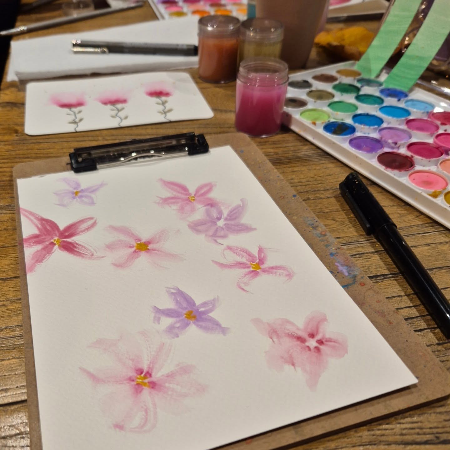 Gorgeous watercolour work in progress at tonight's Calming Watercolour Workshop