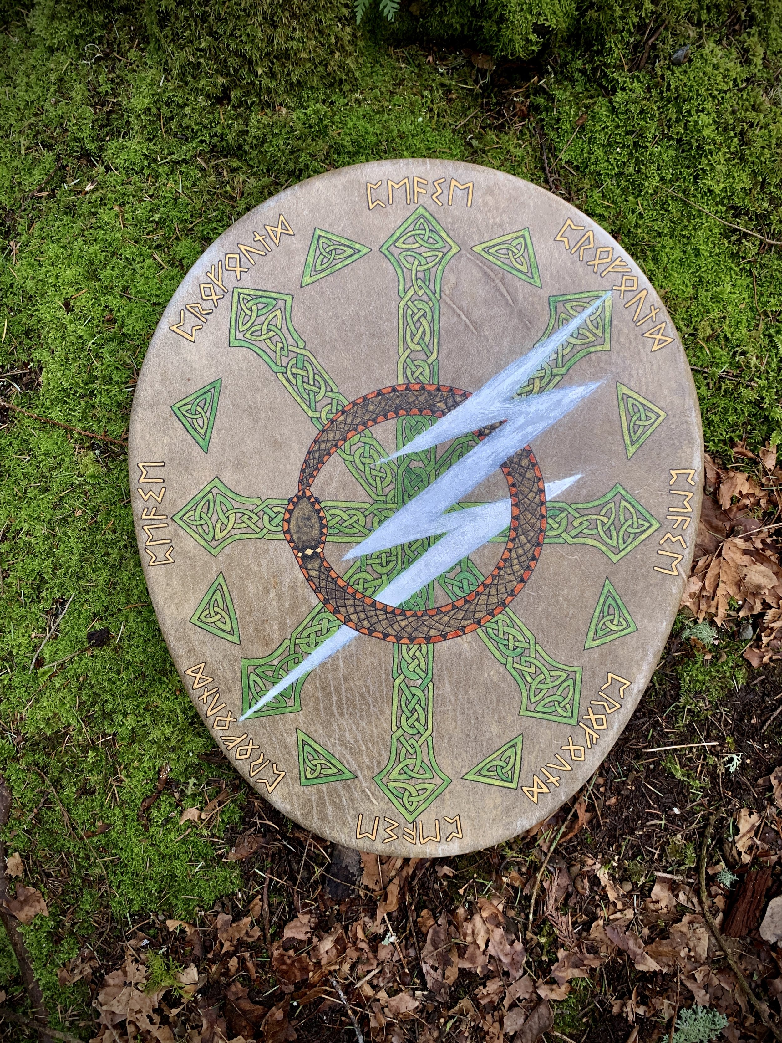 Justin: Peace Profound Drum: completed and ready to return Home to Justin.