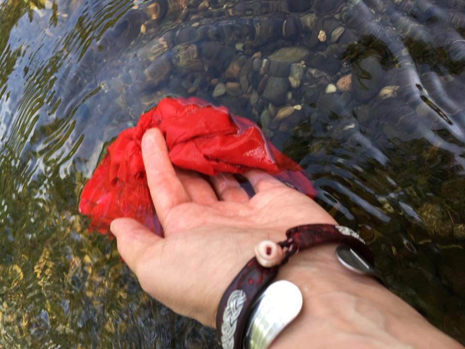 Prayers and Blessings: Dipping prayer ties into sacred Waters worldwide. This happens during my travels and with Waters sent by beloved past Clients from their travels around the world.