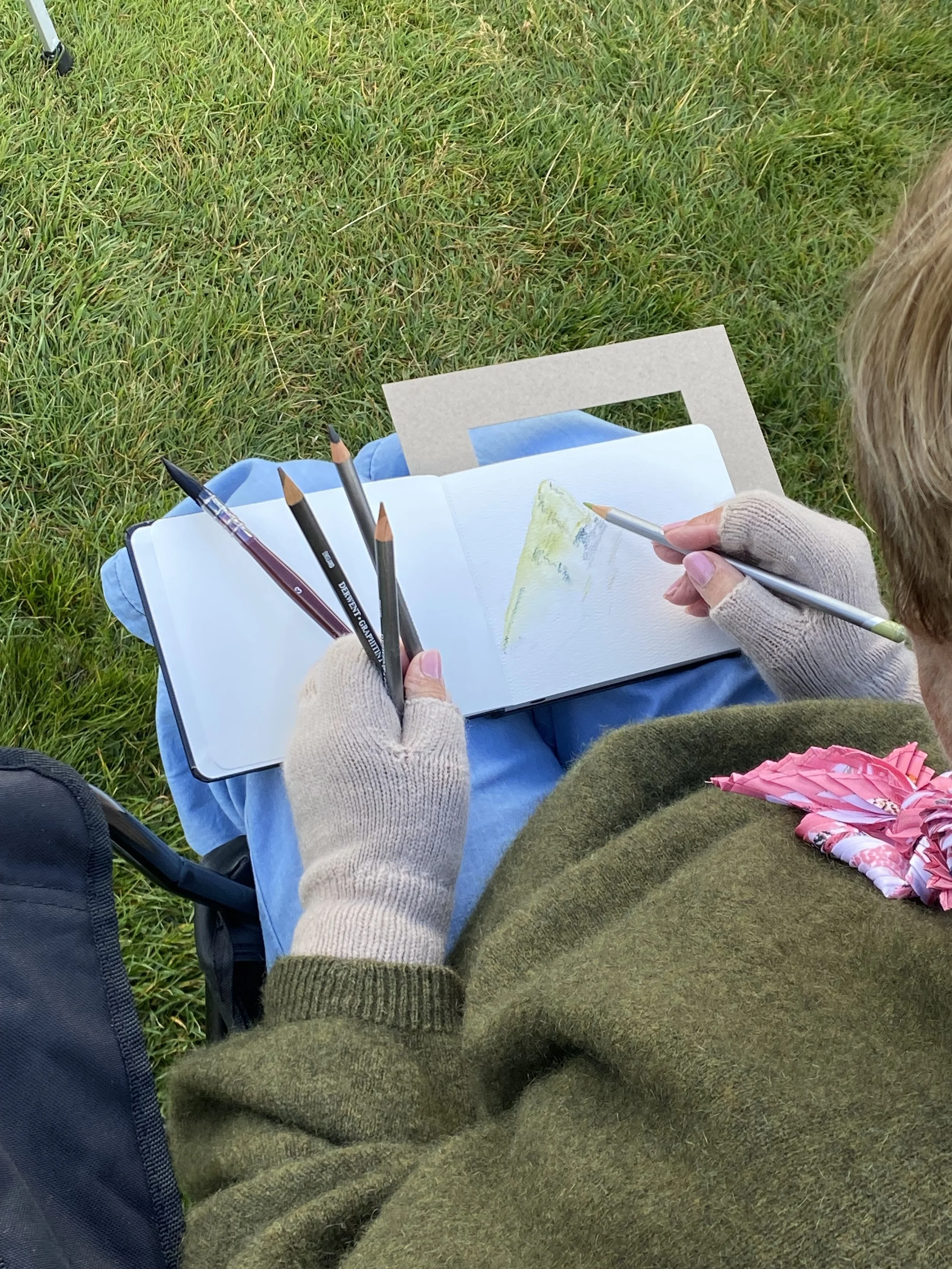 Watercolour Sketchbook and graphatint pencils.jpeg