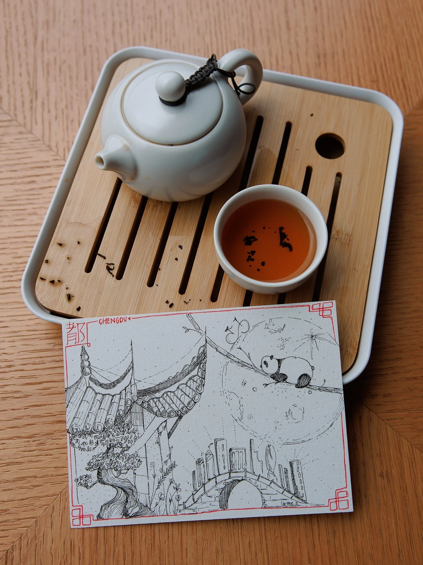 I knew I wanted to bring along my little travel watercolors for journaling and a couple pieces of paper for some drawing. 🎨Decided I&rsquo;d make my own postcards of sorts for each location we&rsquo;ve been to with a bunch of little icons from our t