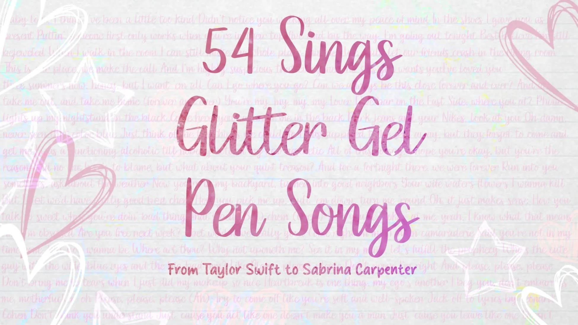 54 SINGS GLITTER GEL PEN SONGS