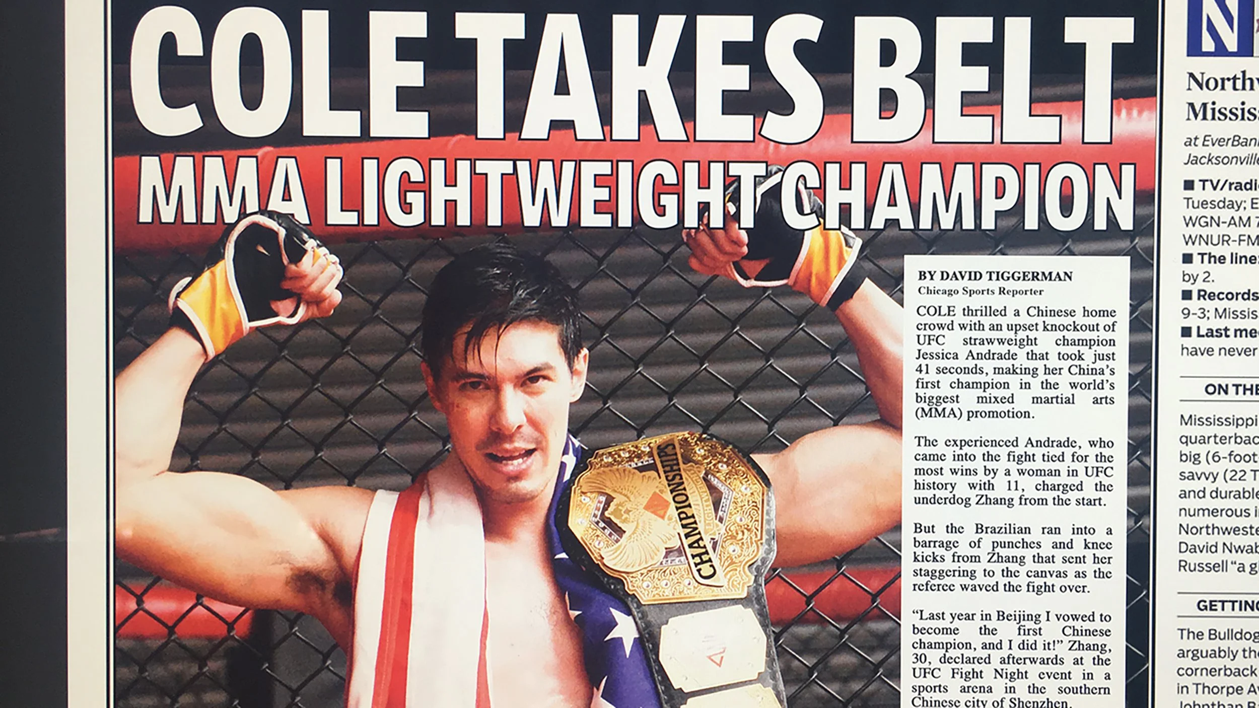 Mortal Kombat: Cole Newspaper Article