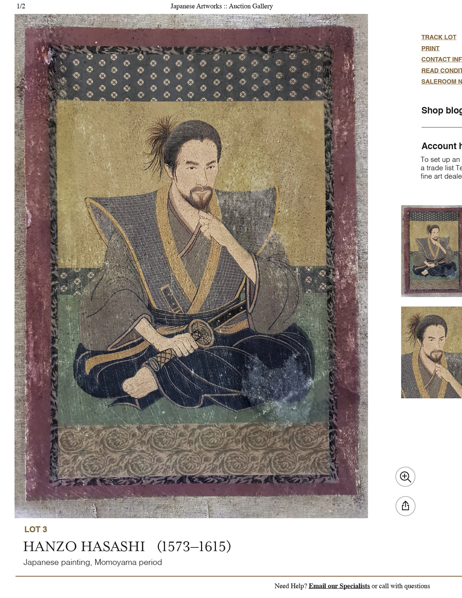 Mortal Kombat: Hanzo artwork auction page 