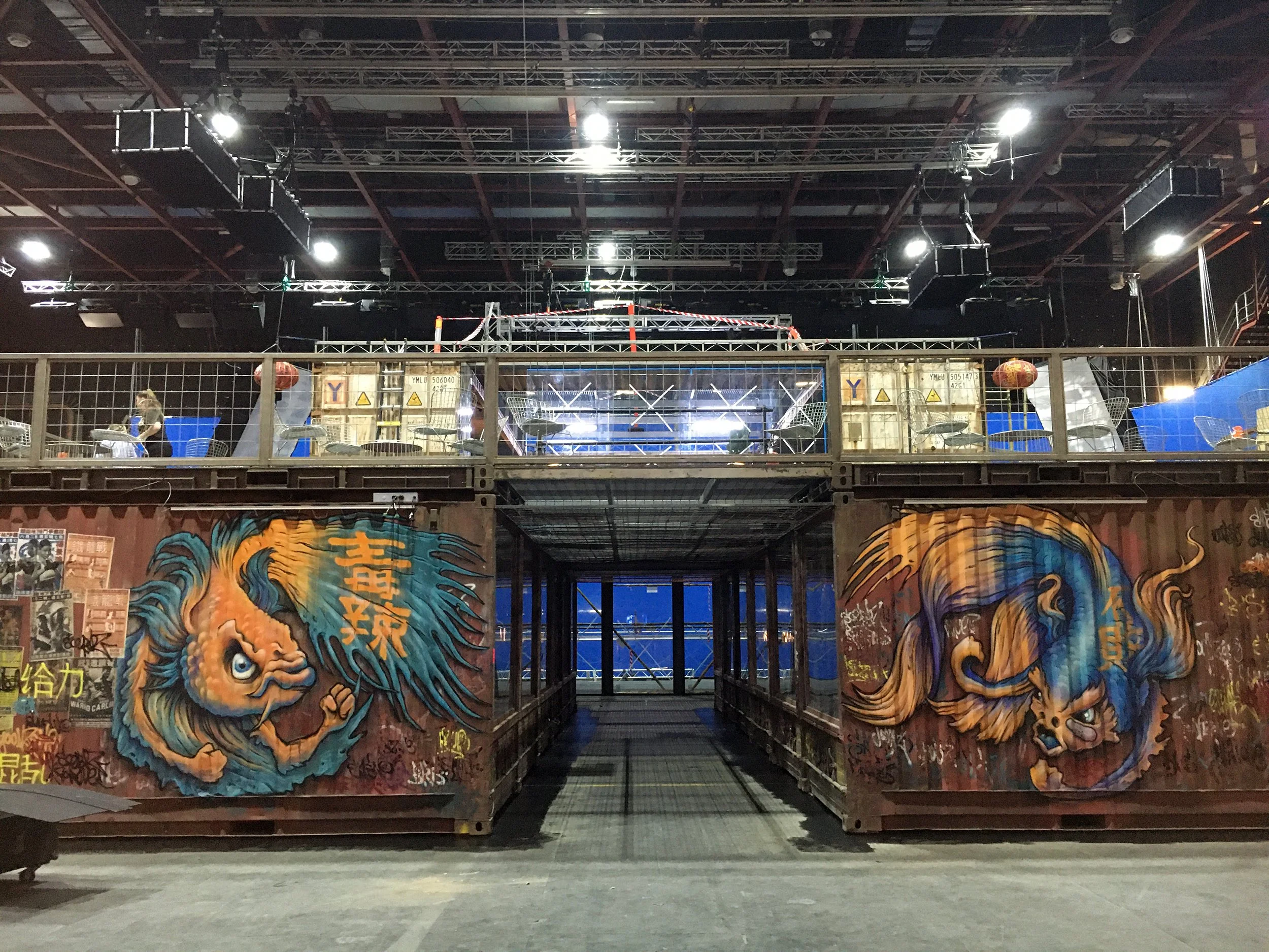 Shang Chi: Macau nightclub graffiti mural ' Fighting Fish'