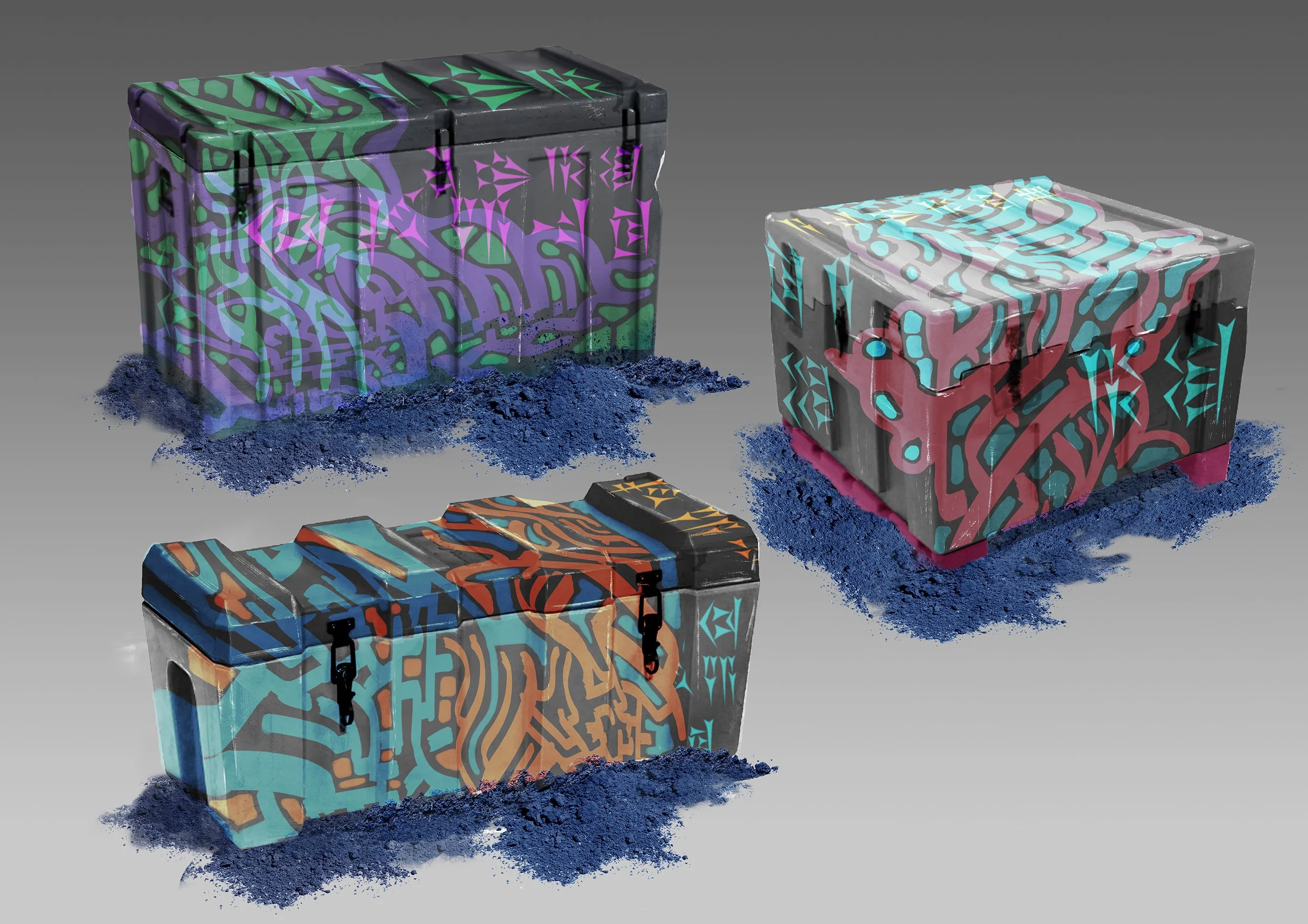 Thor Love & Thunder:  alien grafitti ammo crates