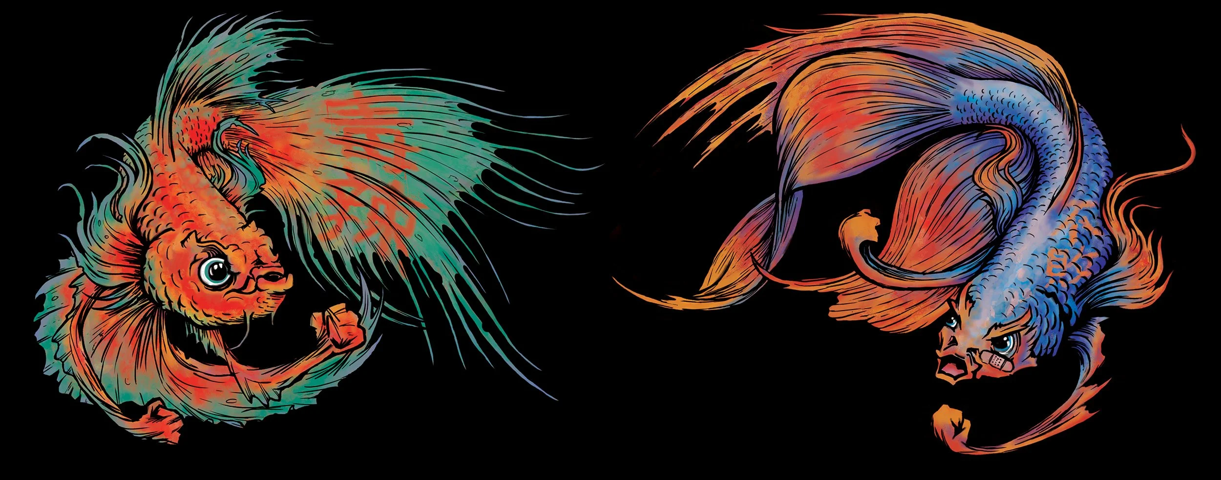 Shang Chi: Macau nightclub graffiti mural ' Fighting Fish Concept art'