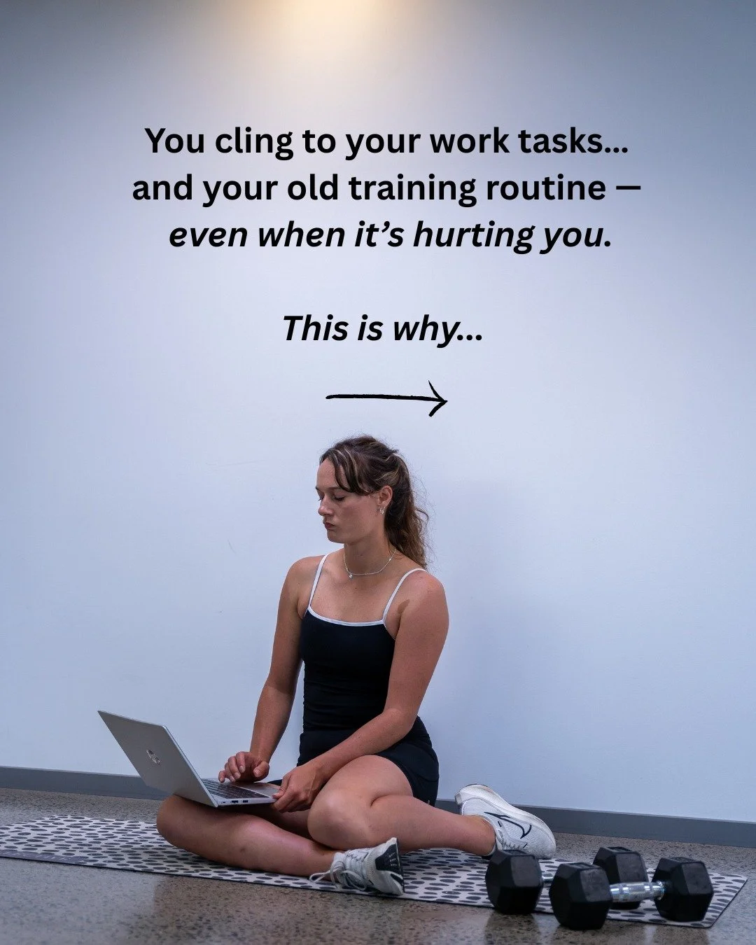 You cling to your work tasks&hellip;
and your old training routine &mdash; even when it&rsquo;s hurting you.

Because it feels safe.
It&rsquo;s familiar.
It&rsquo;s where you&rsquo;ve always proven your worth.

So you keep doing more.
More effort.
Mo