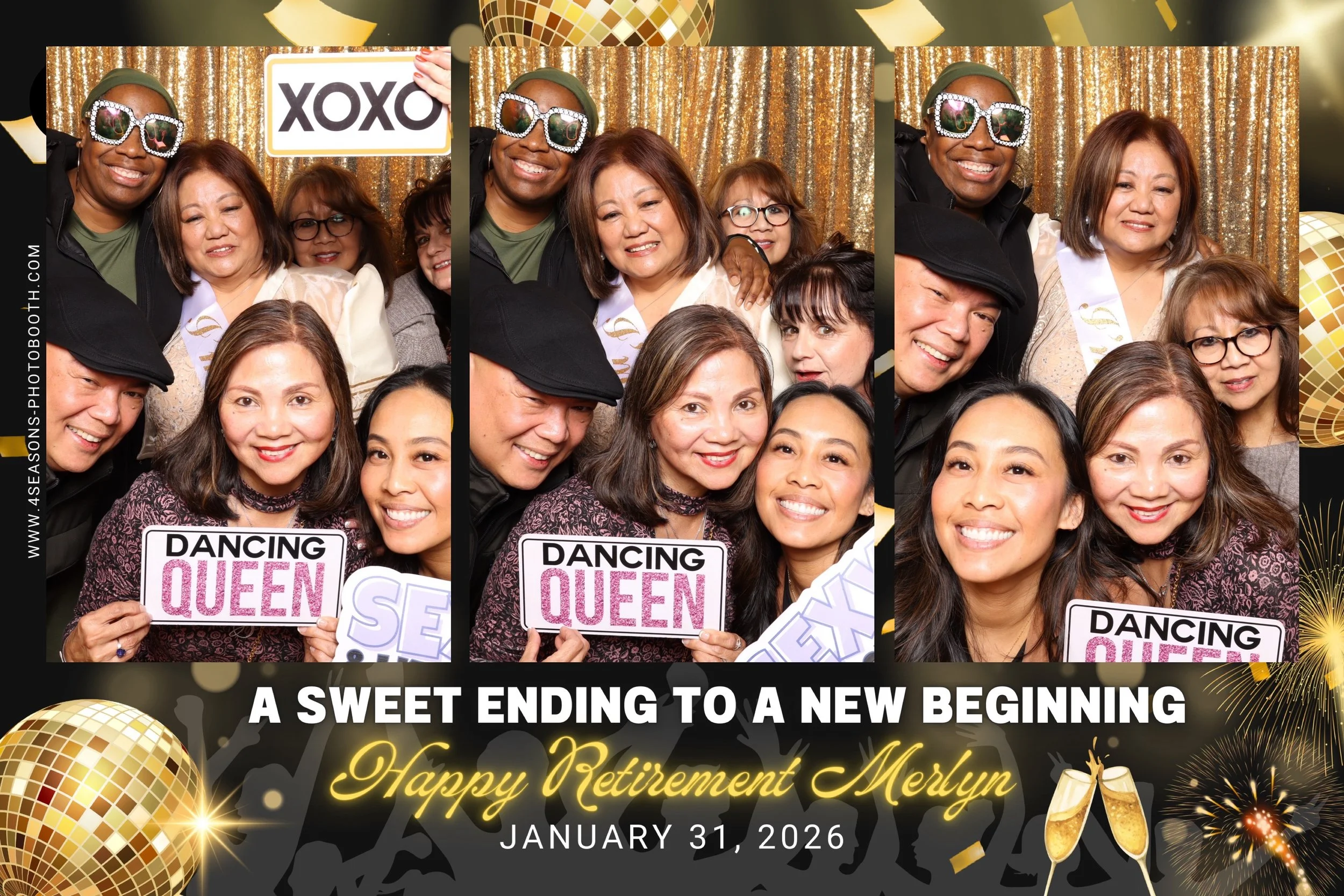 4 Seasons Photobooth covering an ICU Nurses Retirement party in the Bay Area, Hayward, California where every guest had nonstop fun at our photo booth. Red Carpet VIP Event