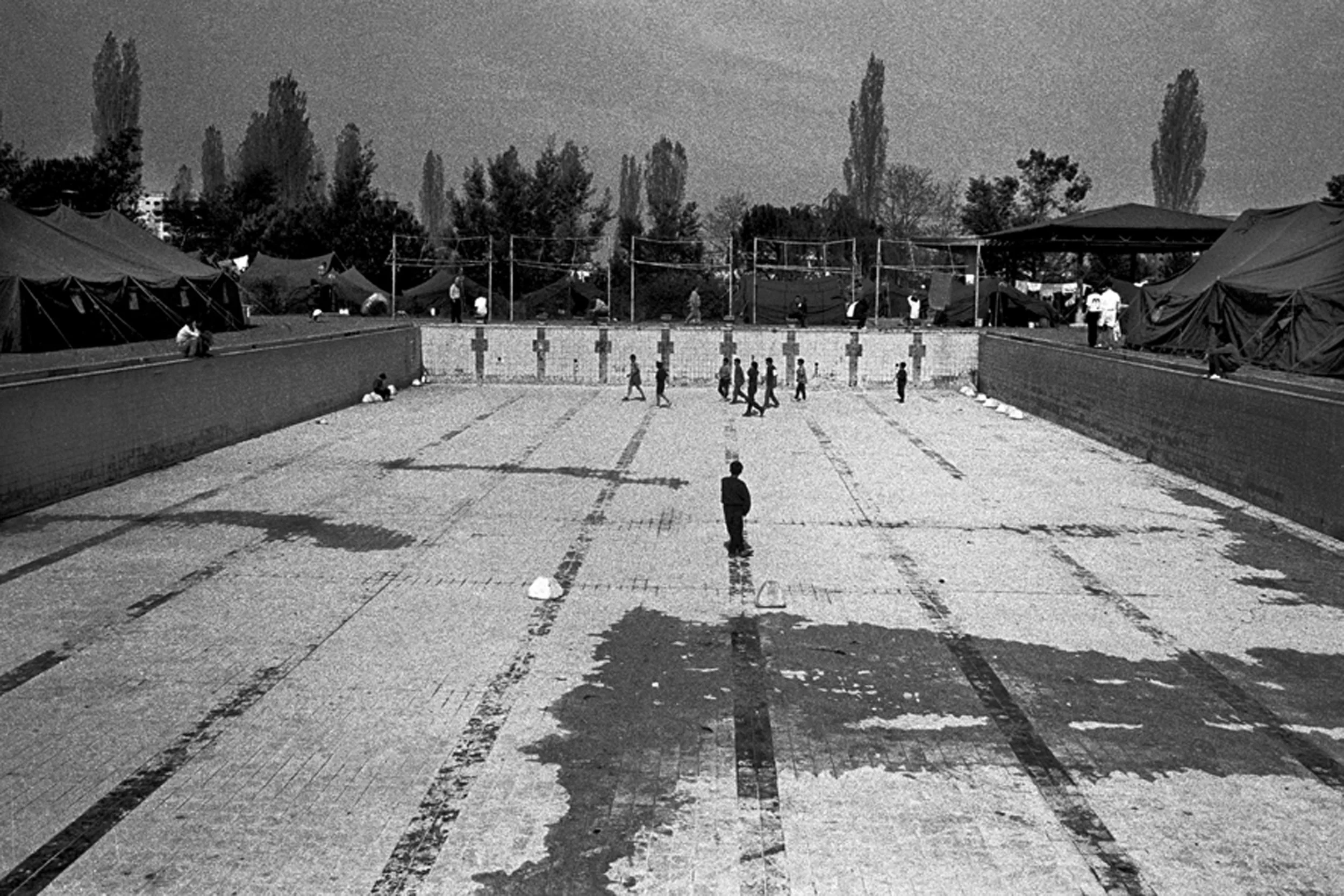 Kosovar refugee camp in Tirana