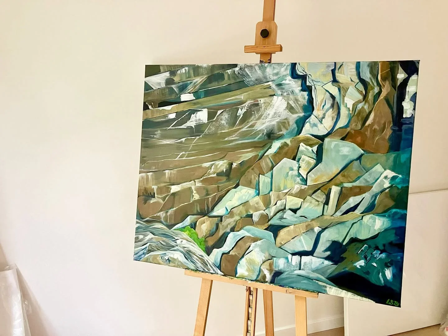 Green Point Cliffs, acrylic on canvas, 100 x 80 cm, 2024.

During the summer of 2022 I visited Green Point Geological Site in #GrosMorne National Park in #newfoundland, Canada. The cliffs here are extraordinary, both aesthetically and for their scien