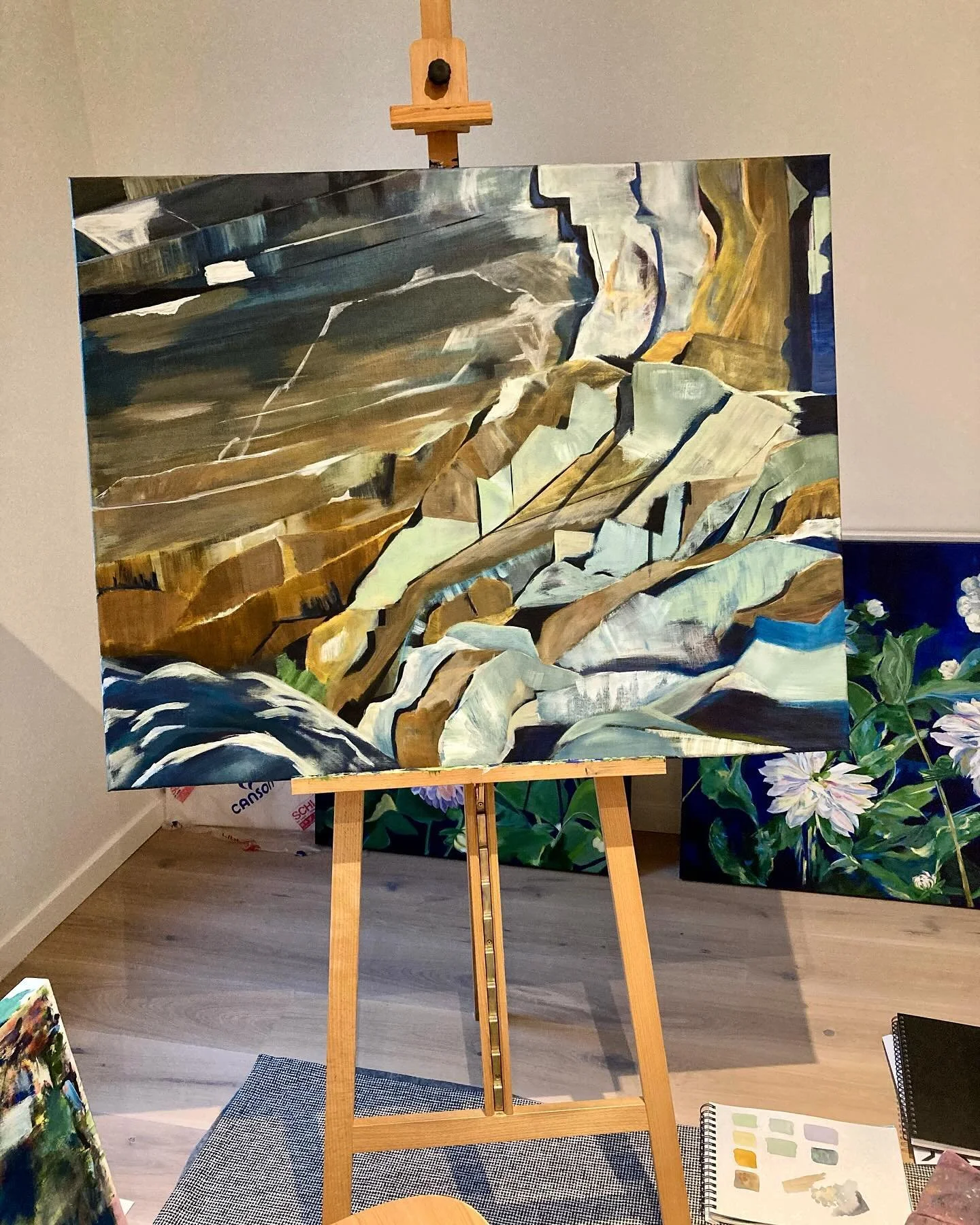 New work in progress! 

When I visited @newfoundlandlabrador two summers ago, I was in awe of the layered cliffs at Green Point in @visitgrosmorne . Green Point is an important geological site as its ancient layered rocky cliffs helped to illuminate 