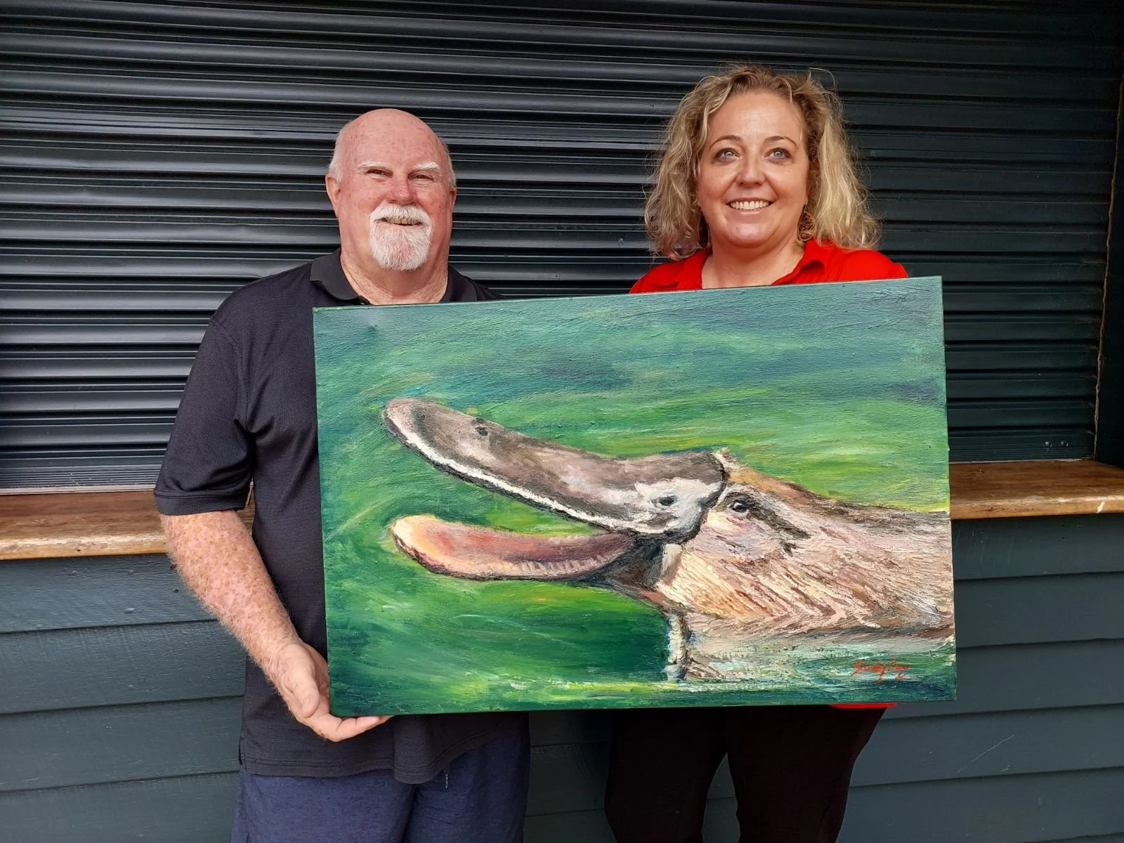 Original oil painting by Sandy Lee Artistry of champion racehorse Hydrogen, created for the 2025 Australian Racing Hall of Fame.