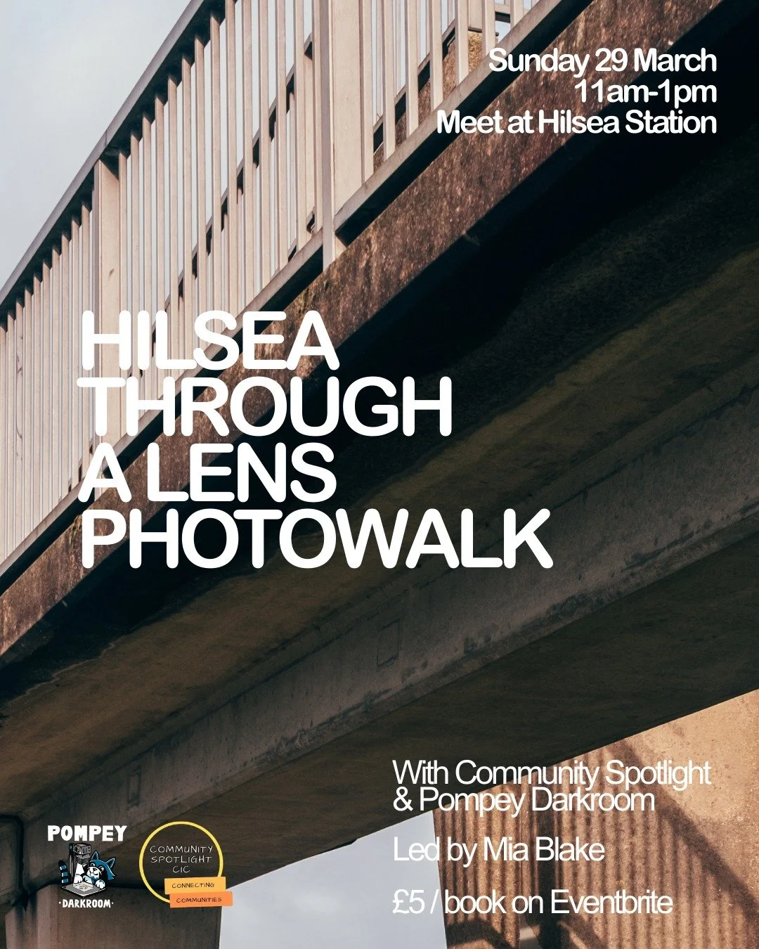 Book your place on March&rsquo;s 'Hilsea Through a Lens' photowalk

This month&rsquo;s walk will be led by visual artist @mia_blake__, who will share guidance and practical tips as you explore both familiar and overlooked spaces around Hilsea, captur
