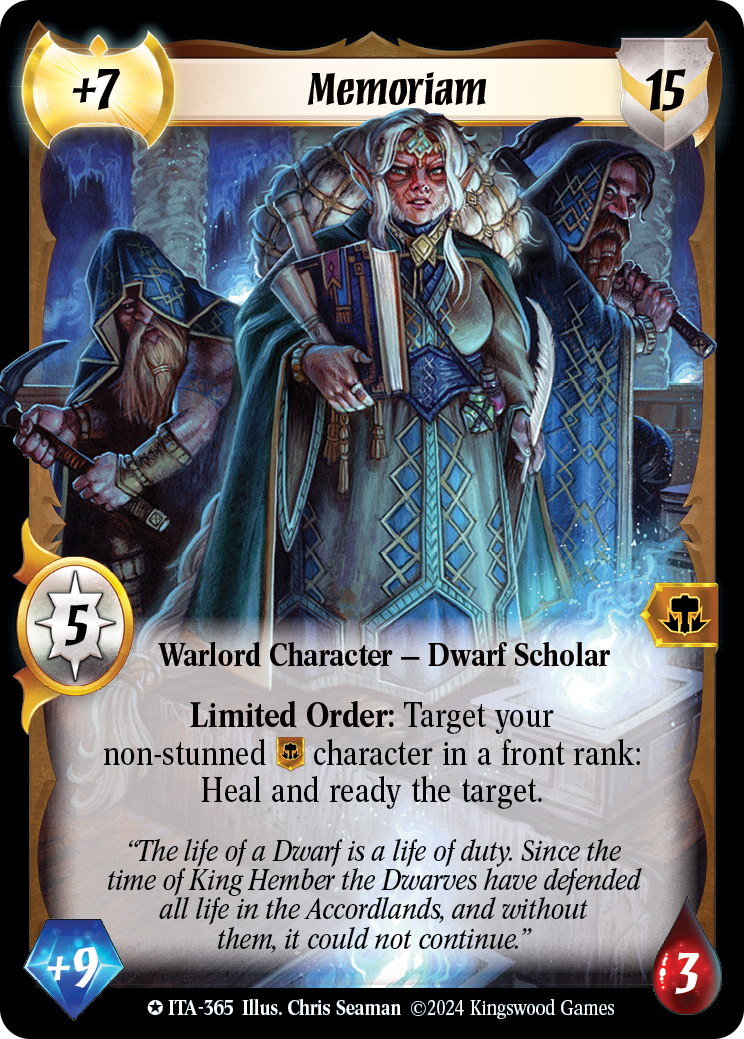 As Rockhome's keeper of dead names, Memoriam has less work if her allies survive.