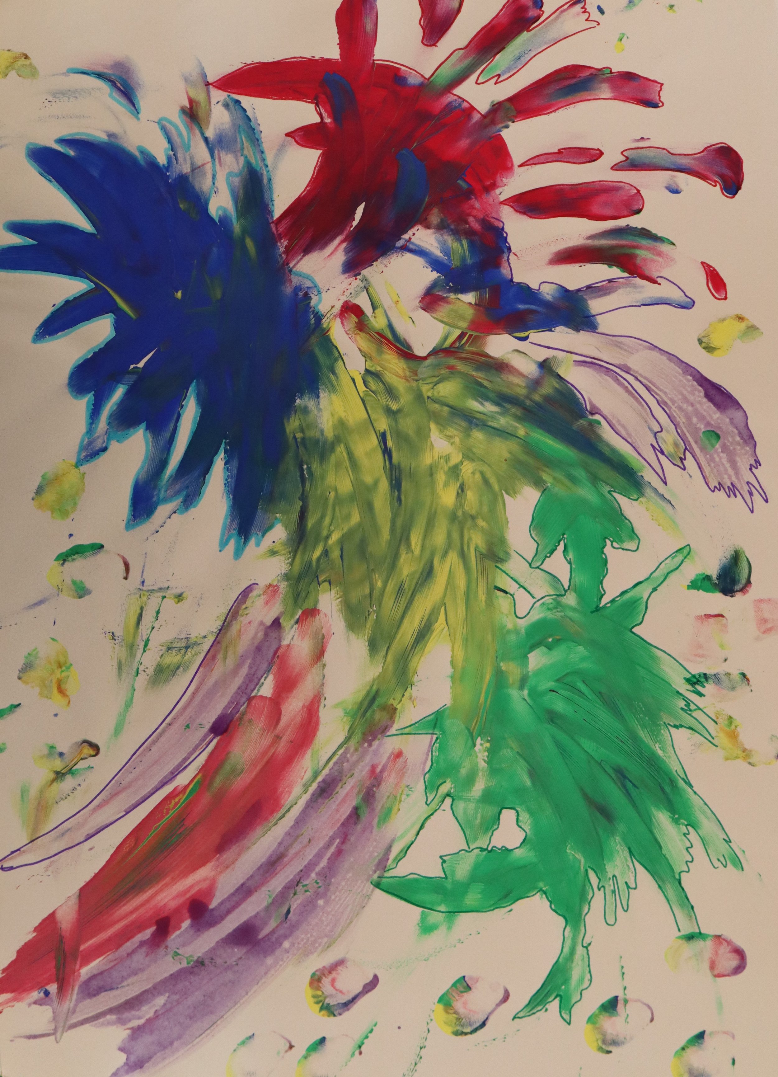 Splashes of hope 'Rain drops' ~ 
Acrylic on Paper 
(12 W x 16 H x 0.4 D in)