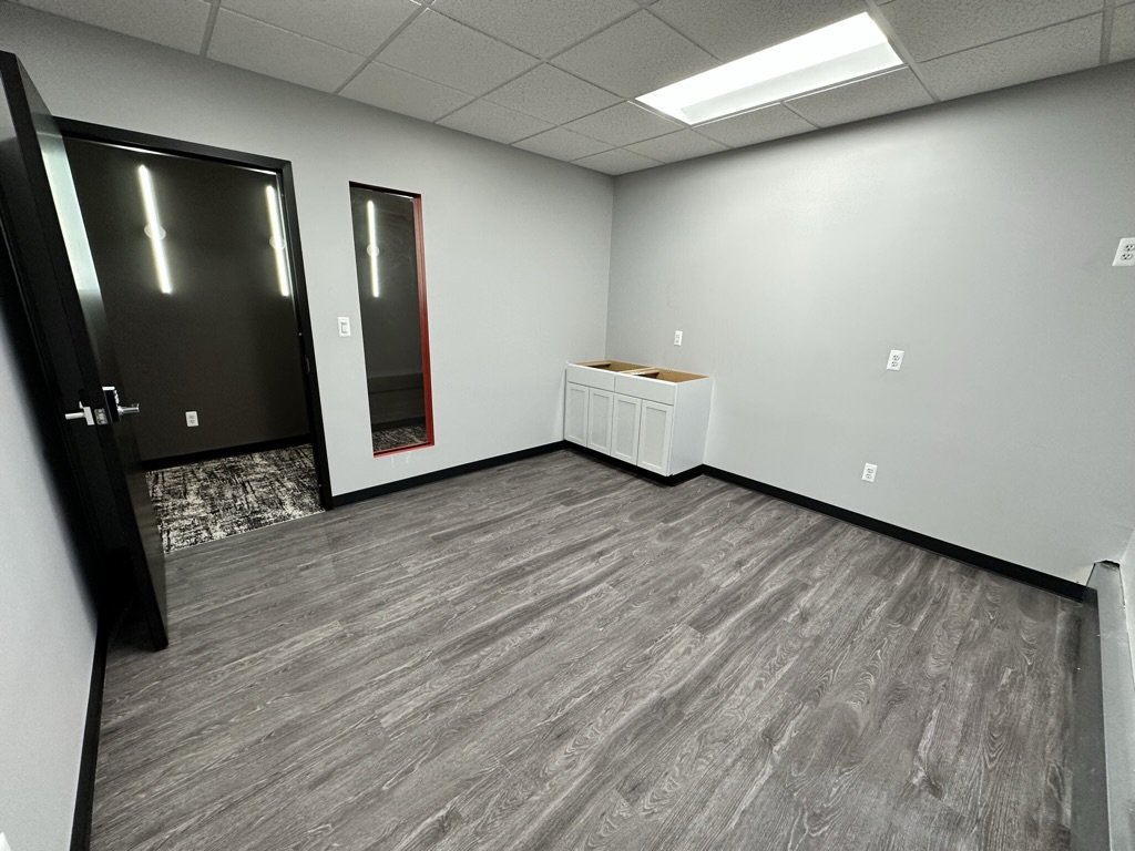Inside a new move-in-ready suite (countertop & sink coming this week).