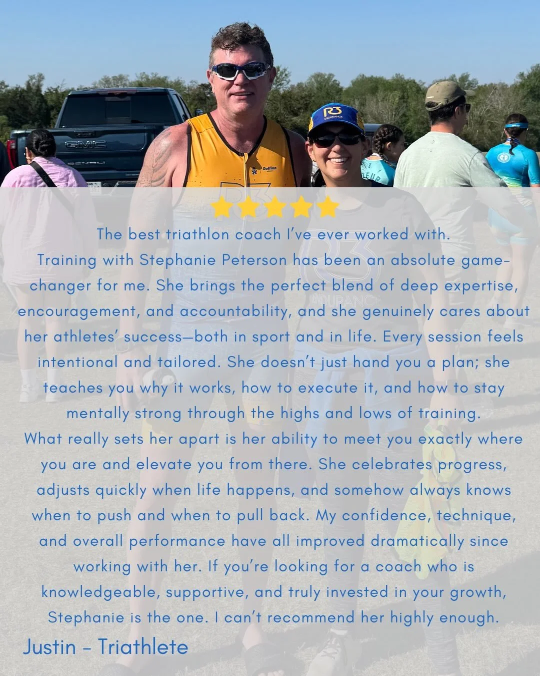 Thanks Justin! I&rsquo;ve enjoyed working with Justin since 2025- we have regained strength and rebuilt endurance and the first race of the year, he achieved 3rd overall aquavelo! A triathlete in his youth, he took a step away from the sport for many