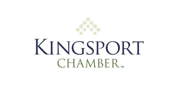 Yevette Lynn branding photographer captures Kingsport Chamber logo design, clean graphic mark representing local business community in Kingsport, Tennessee.