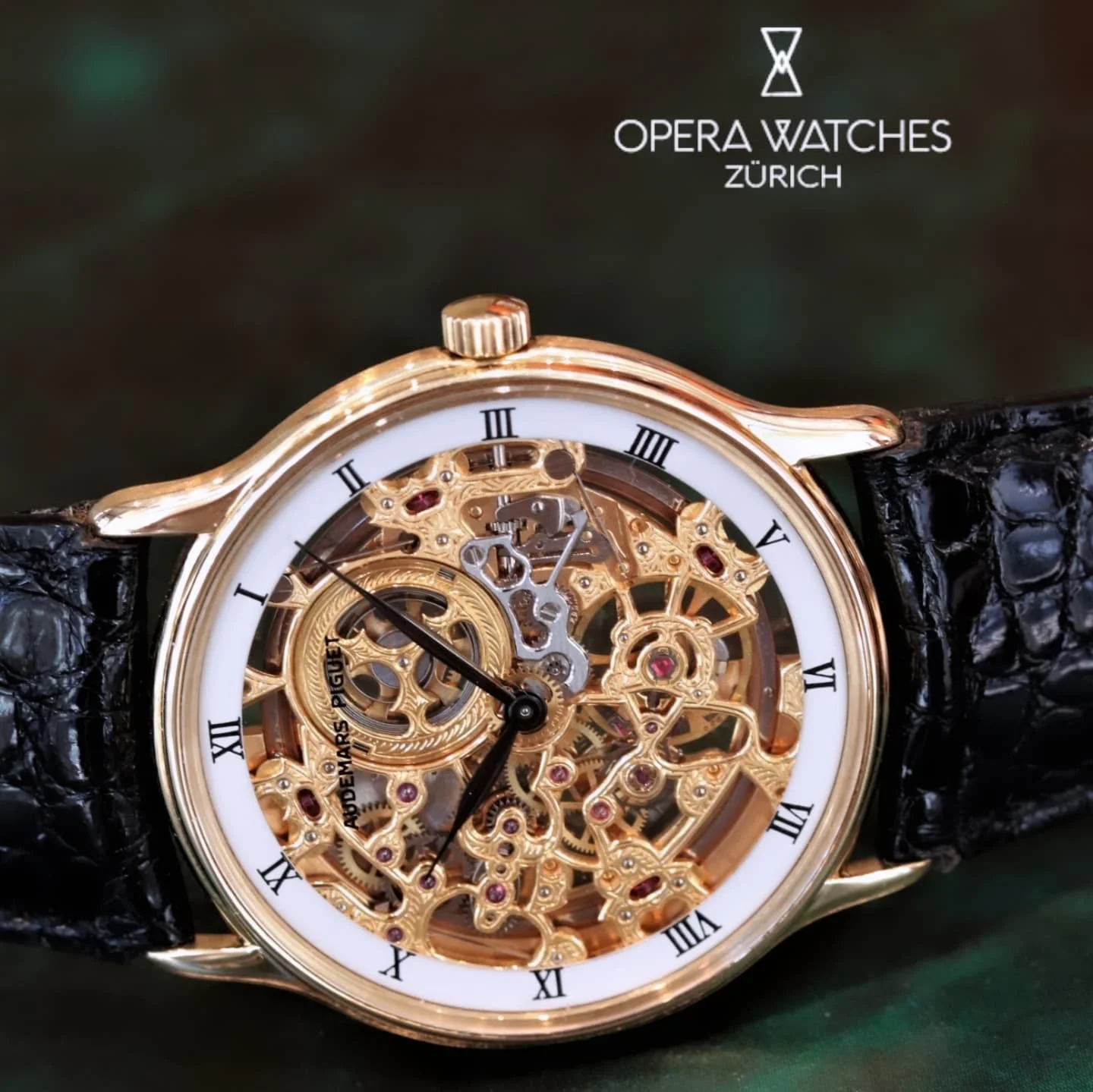 Discover the Audemars Piguet Skeleton (Ref. BA14232/002) - a true masterpiece of haute horlogerie that stands out with its exquisite skeleton design.

The transparent dial showcases a rare handcrafted ultrathin automatic movement, allowing to appreci