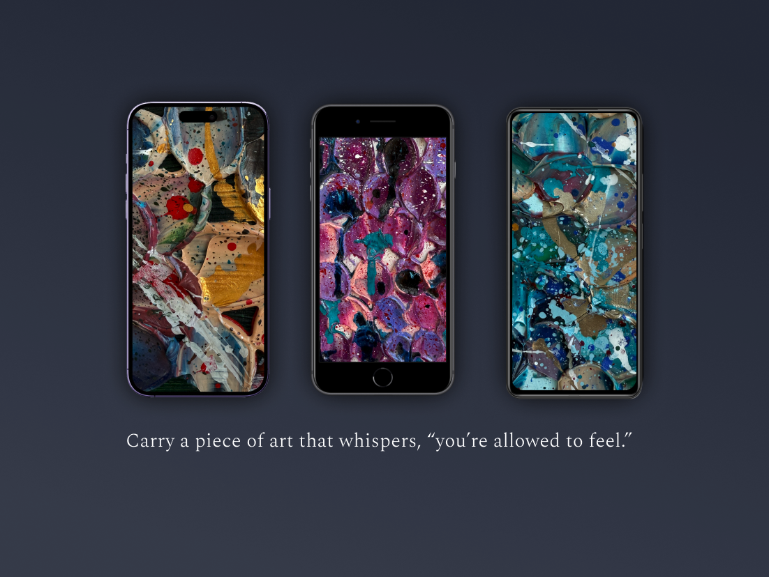 Bold, vibrant digital artwork as smartphone background