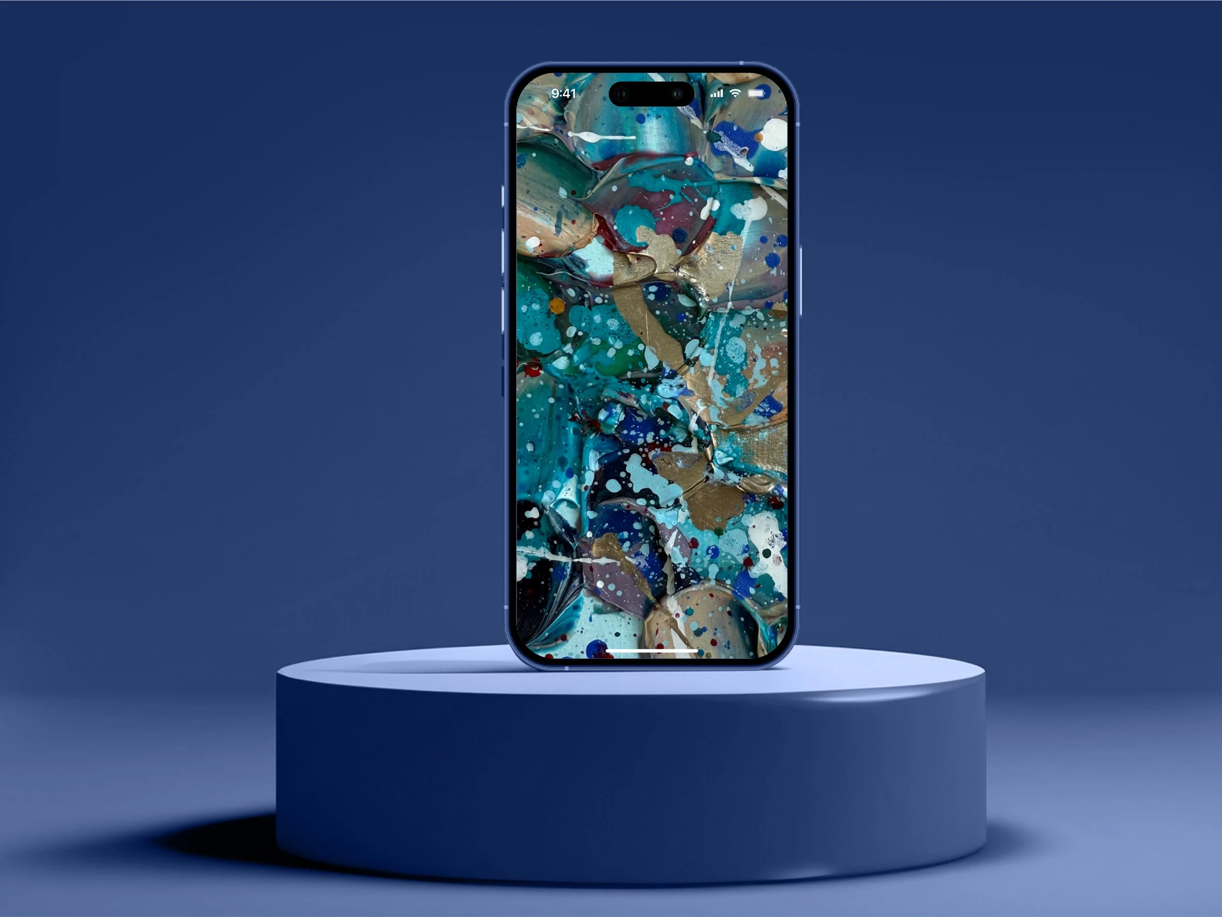 Abstract textured Glob Art wallpaper on iPhone lock screen