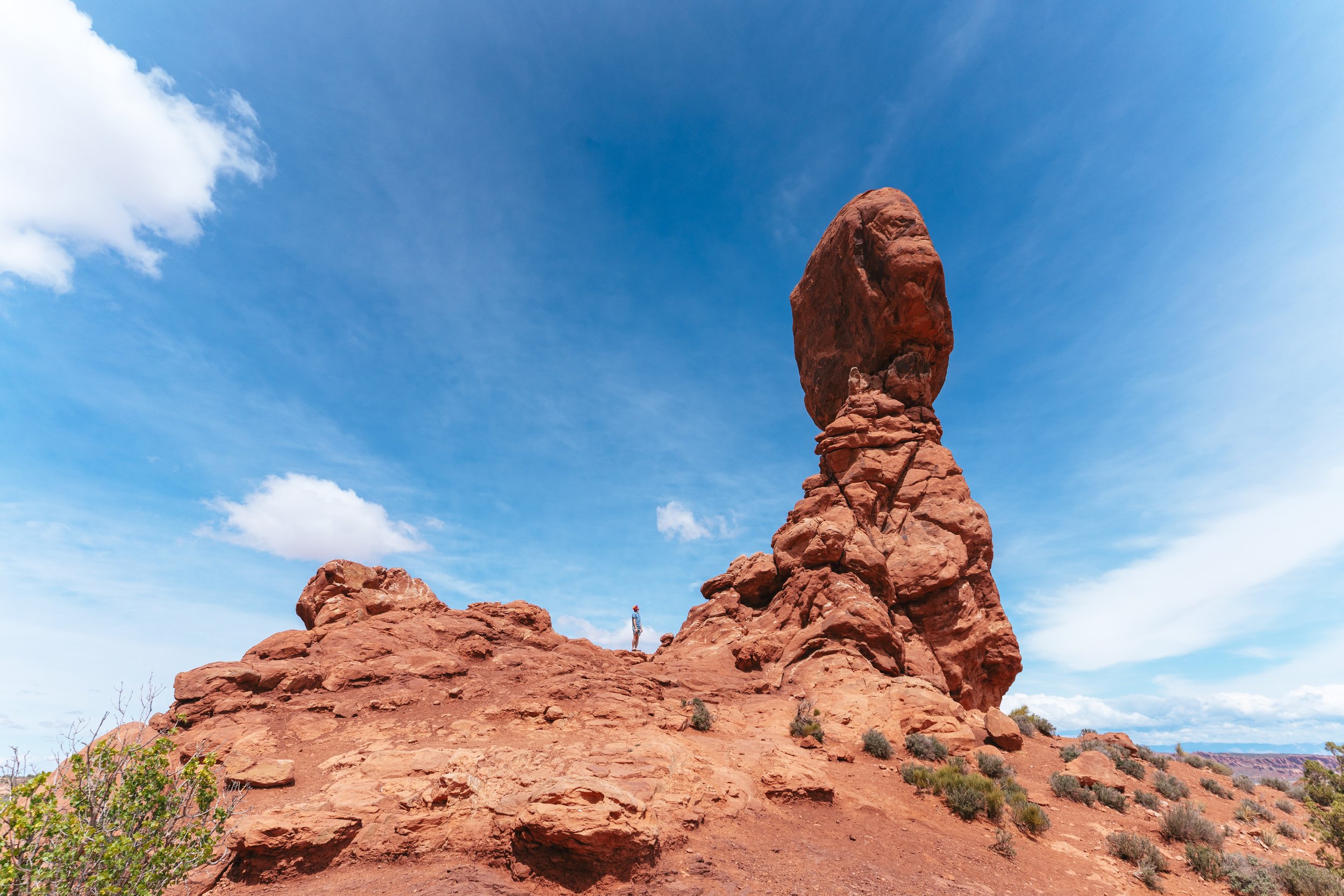 Beneath the Balance:
This photo was taken at balanced rock in arches national park.