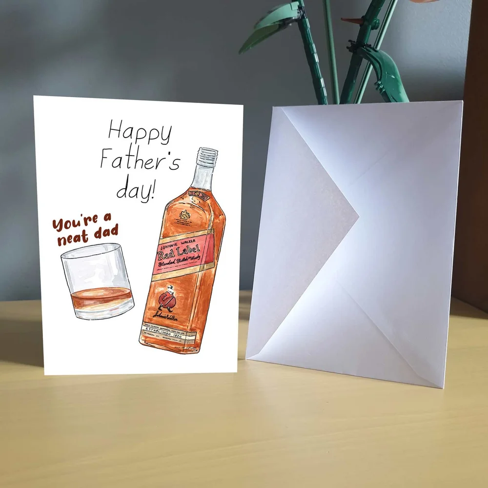 You're a Neat Dad Happy Fathers Day Whisky Art card — Lee McGuire Art