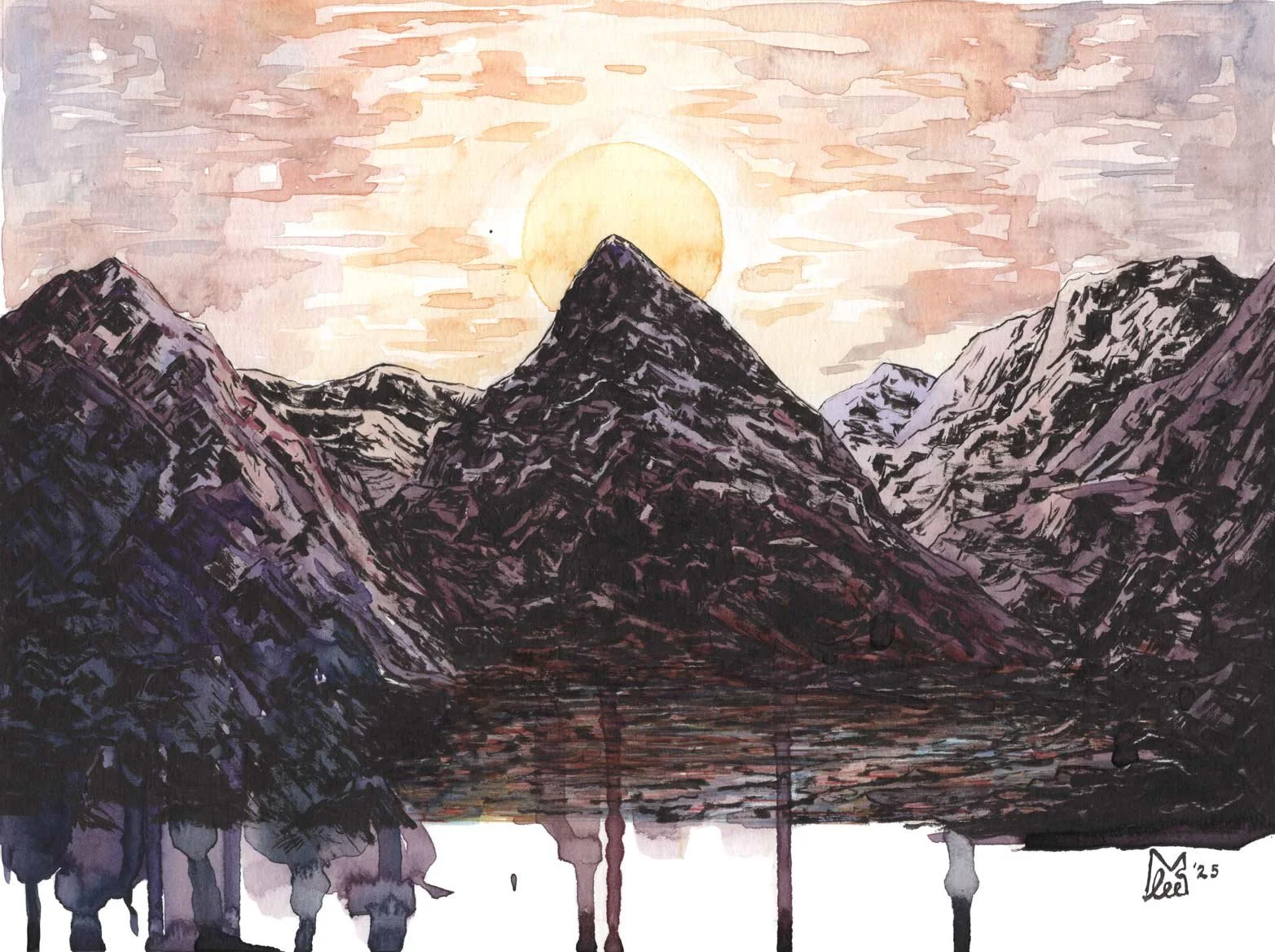 Mountains 11x8" Original Watercolour