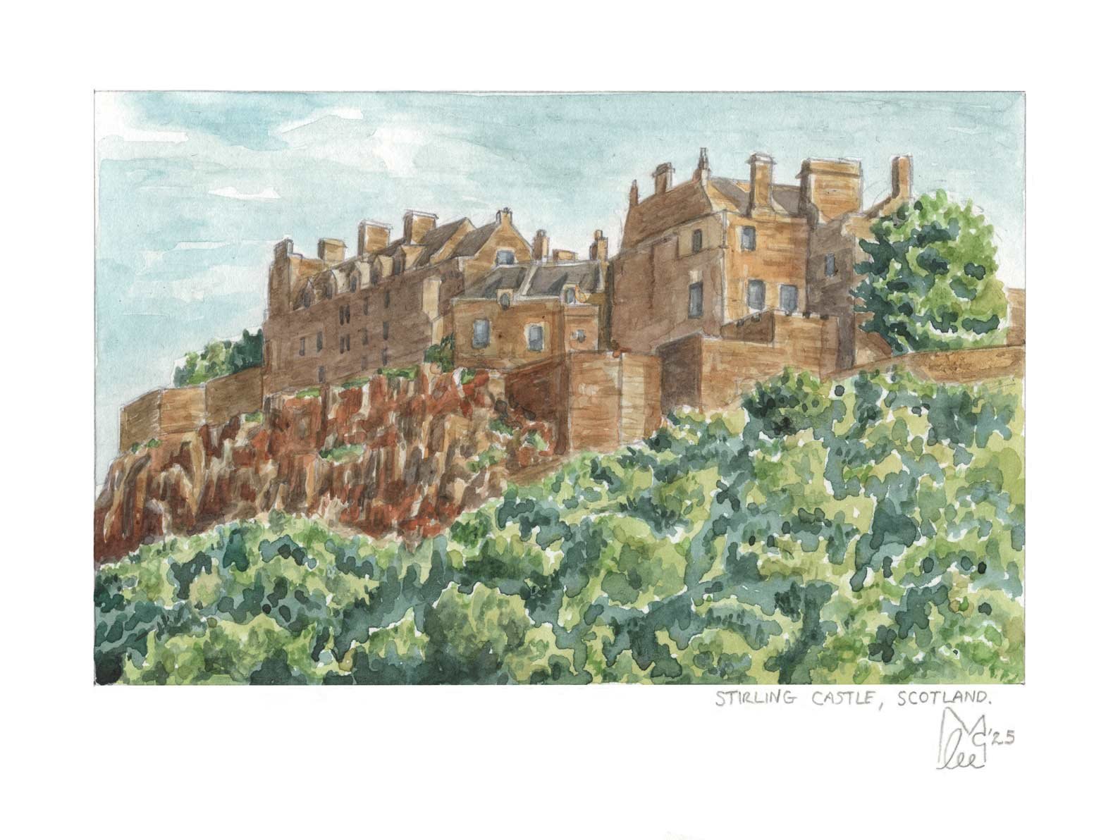 Stirling Castle 5.5x3.5" Original Watercolour