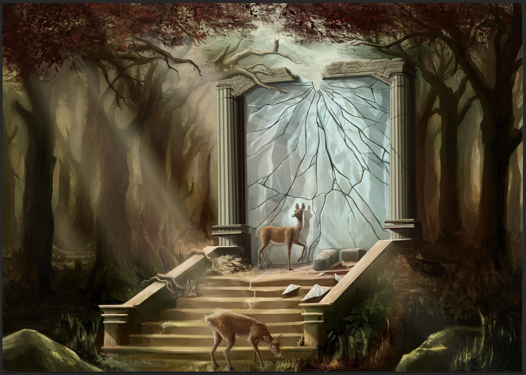 Five artwork work in progress by Lee McGuire