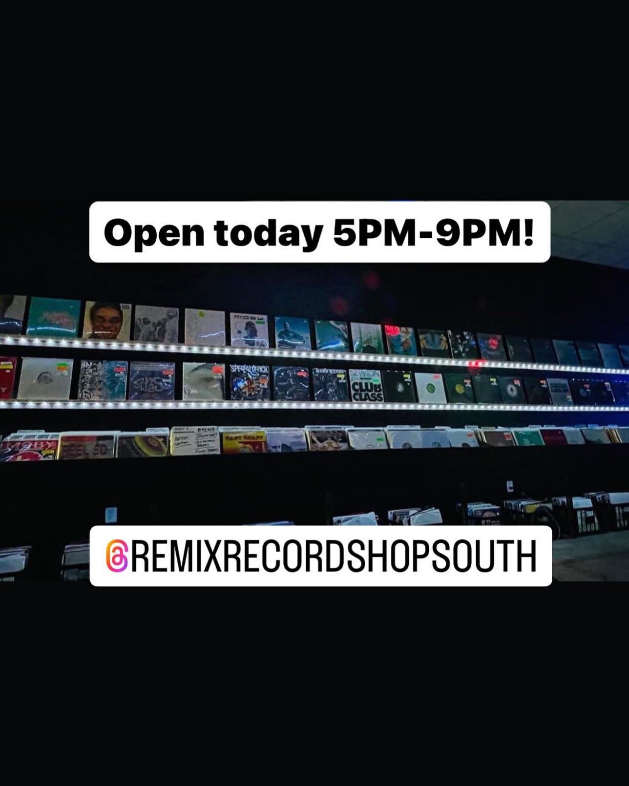 Thursday / Open today 5PM-9PM! @dabl407 is your host. 
Come get your dig on.🎧✨ @remixrecordshopsouth @mills50district