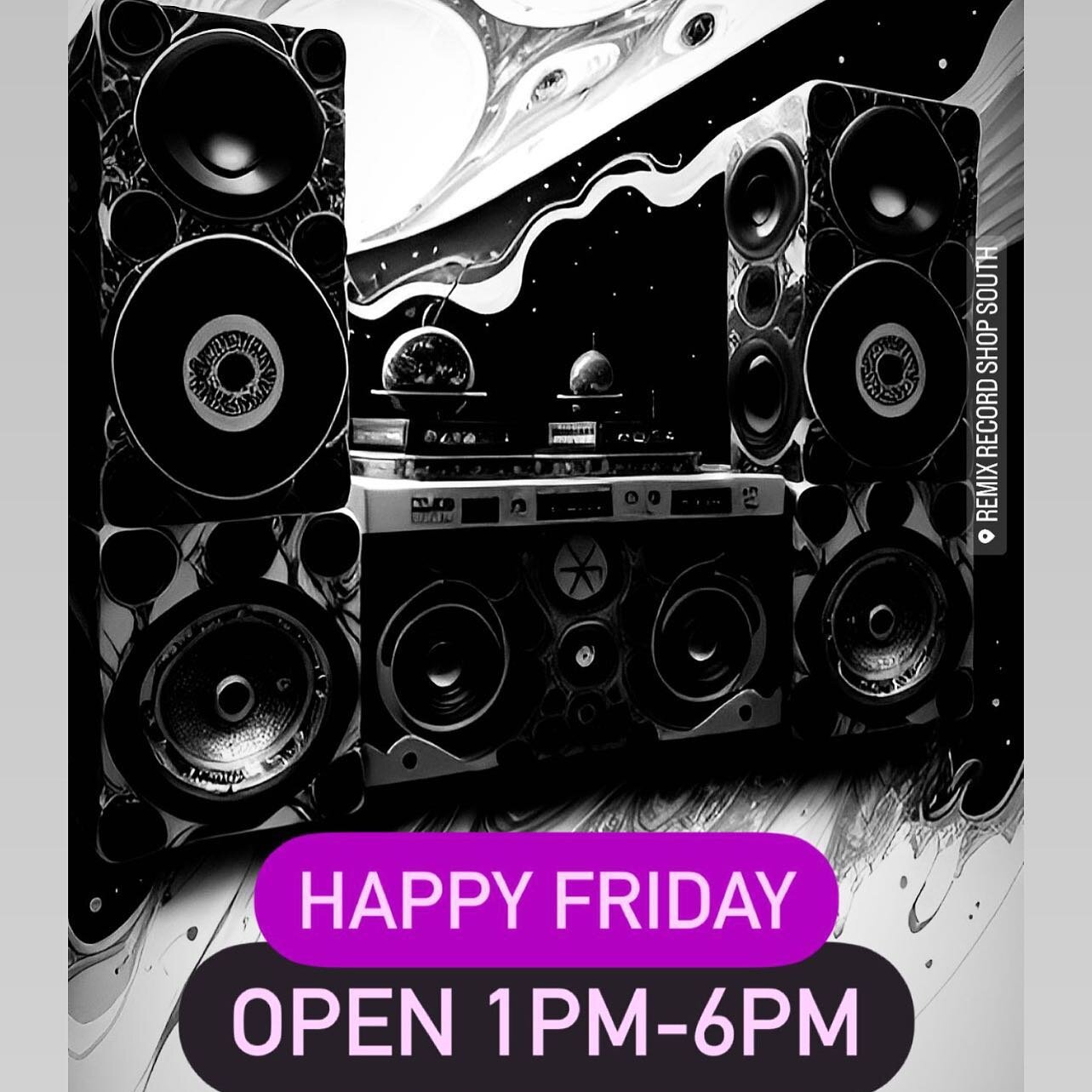 Happy Friday! Open from 1pm-6pm! 
The 12&rdquo; Electronic Dance Music Shop.
⚫️🎧⚫️