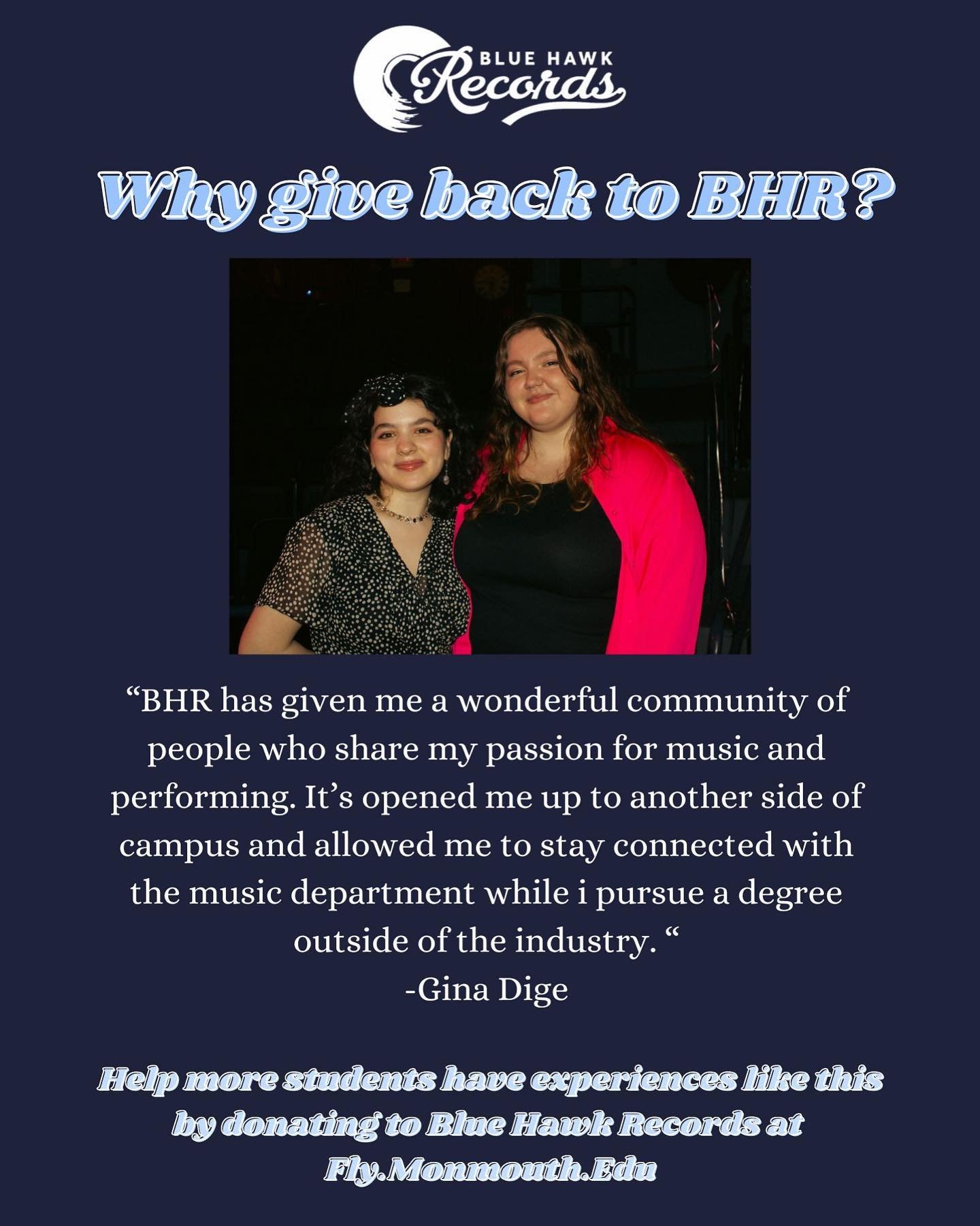 Another day, another chance to support BHR! 

Help us reach our goal by going to fly.monmouth.edu/bluehawkrecords or share this post on your socials. We&rsquo;ve got 20 days to get there, so let&rsquo;s make it happen! 🙌💙