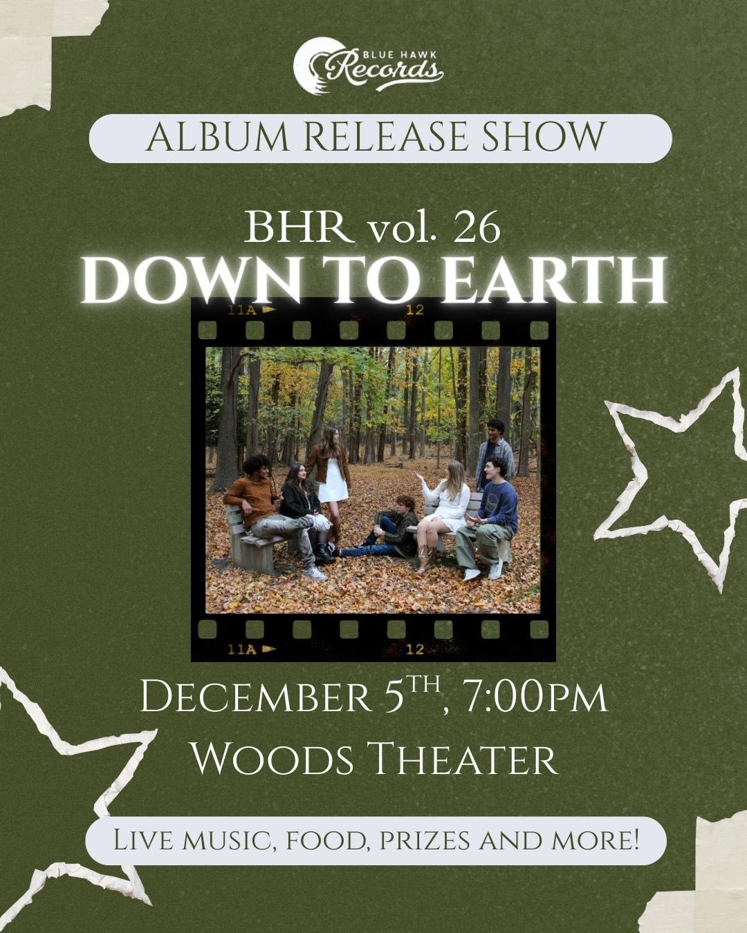 Mark your calendars! Our BHR vol. 26 &ldquo;Down to Earth&rdquo; release show is this Friday, December 5th starting at 7pm in Woods Theatre. We will have live music, live food, and prizes to celebrate this exciting event. Our sponsorships and door pr
