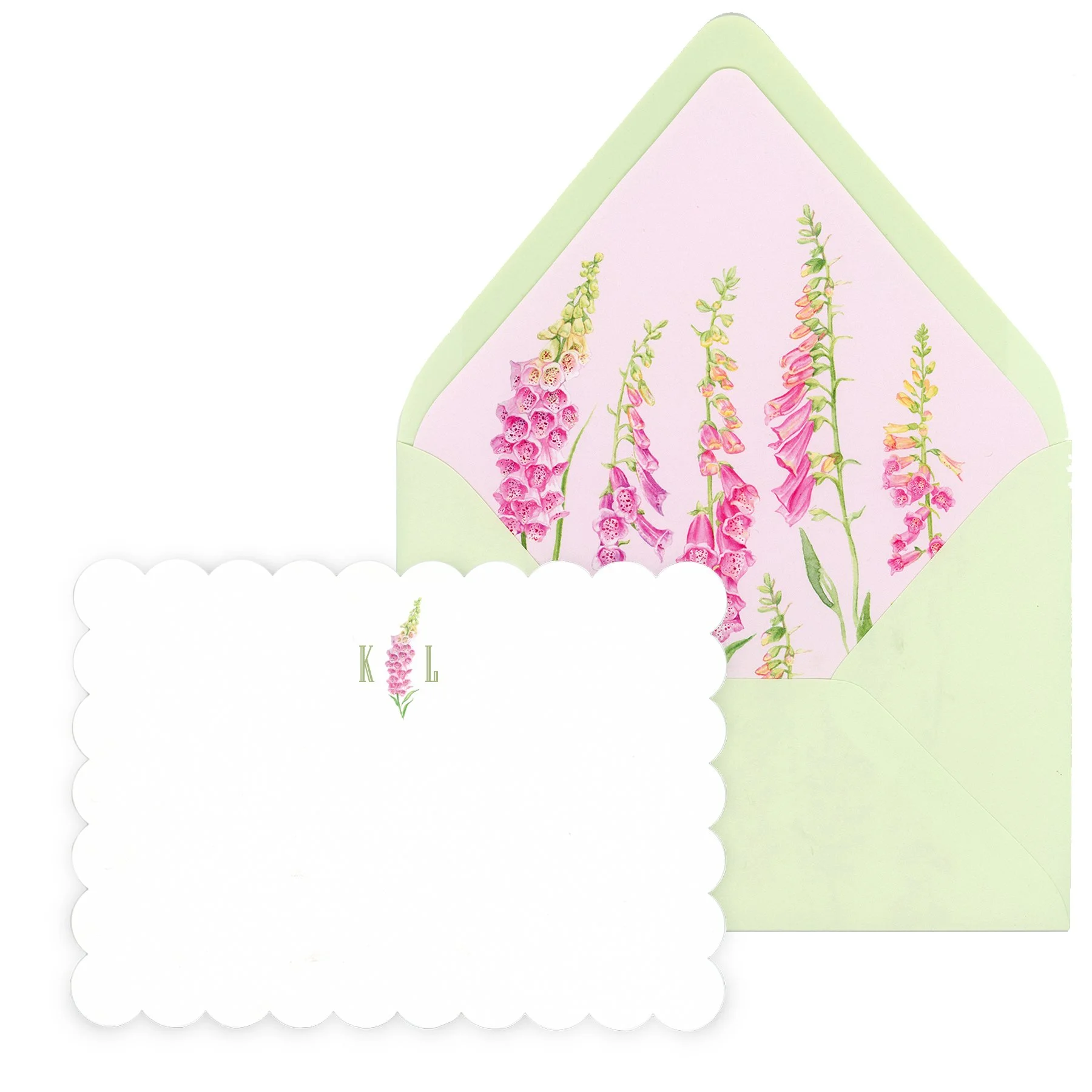 The Foxglove Scalloped Notecard Set