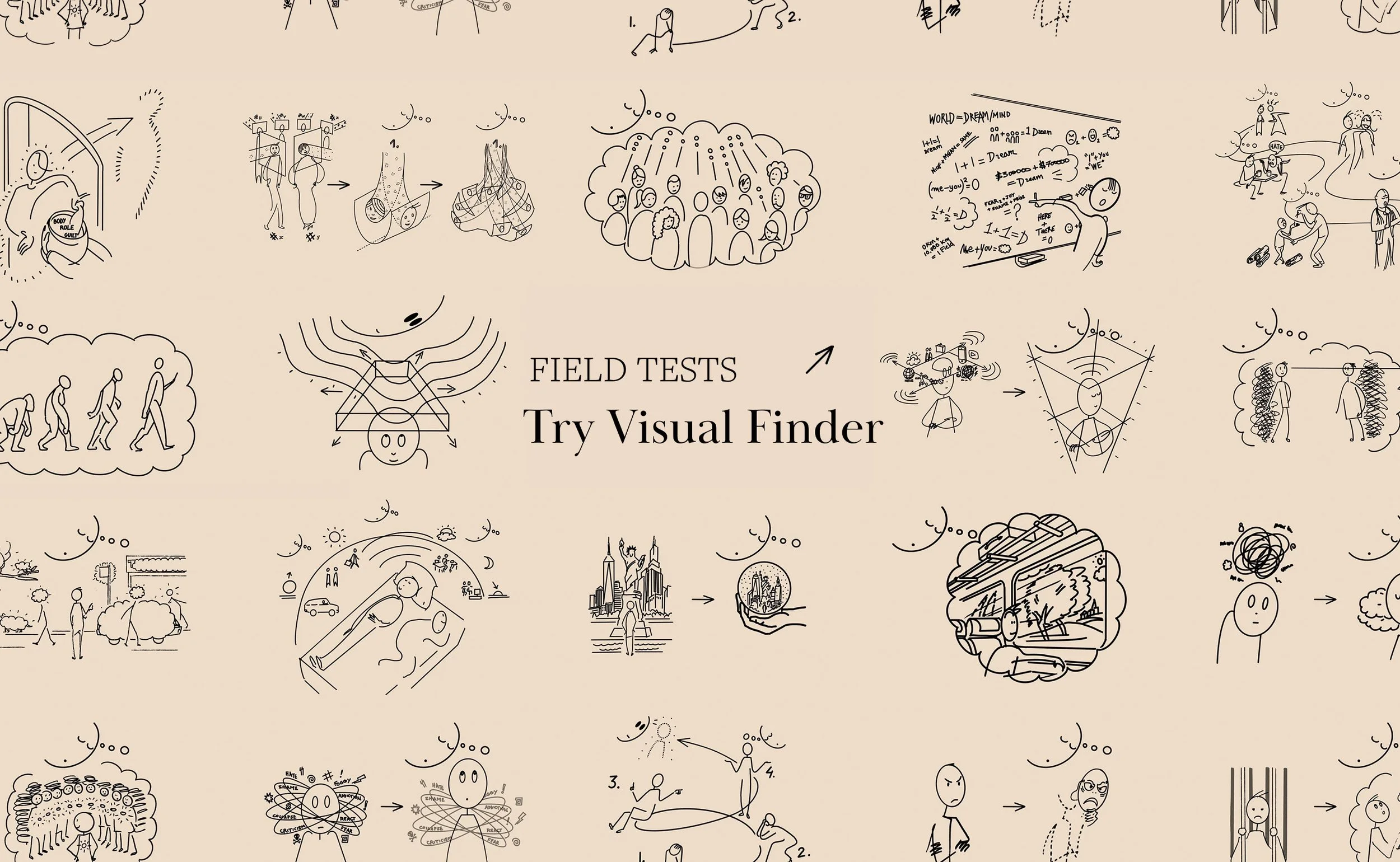 Scan Martin Lenclos’s sketches to find mind-first practices and field tests in the experiment.