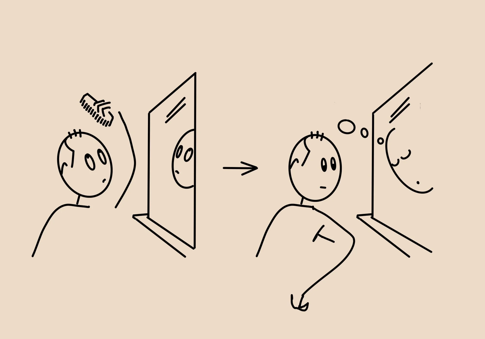 Field sketch — visual cue, not final symbol — The Dreamer seeing form as sketch, not essence.