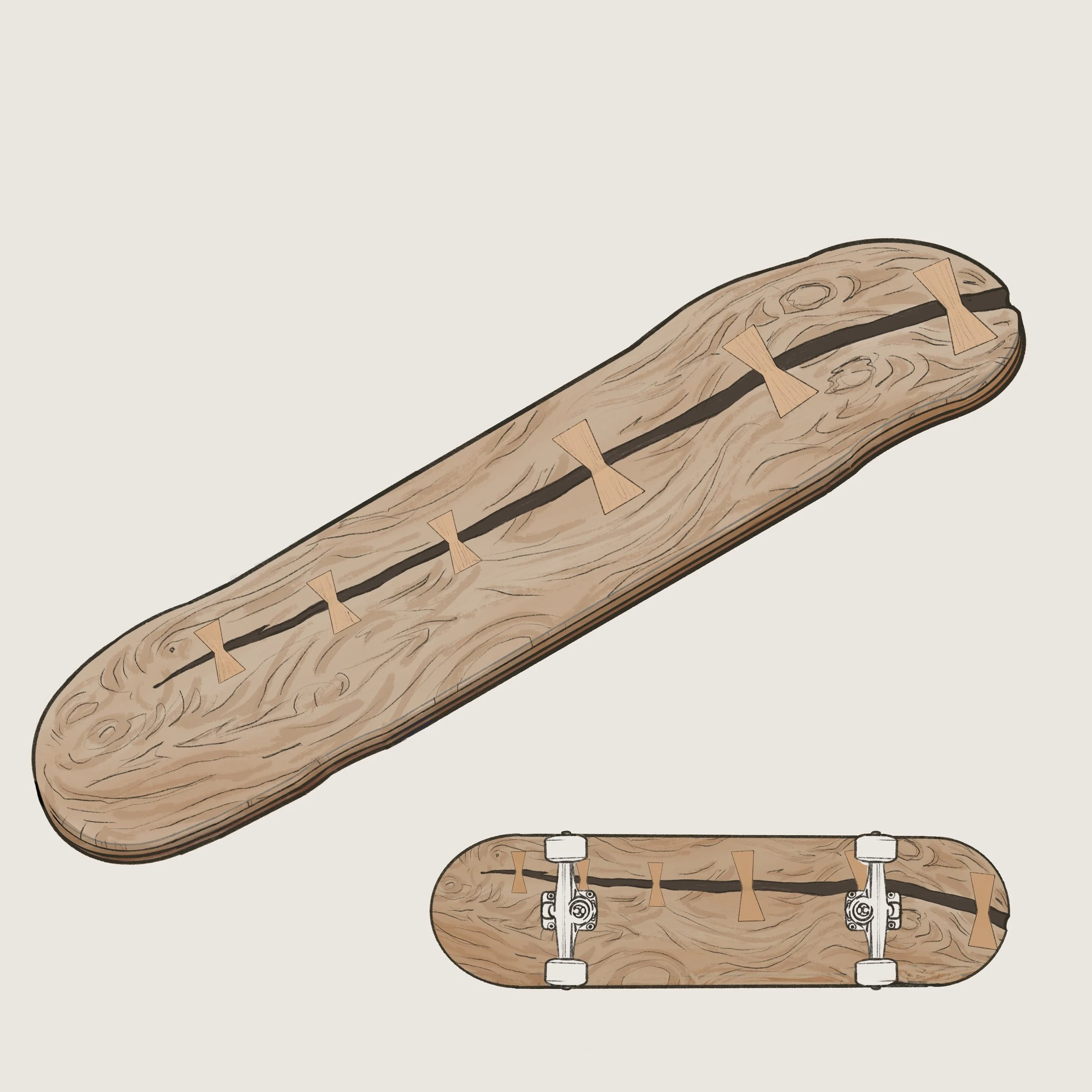 Nakashima Skateboard — Sketch by Martin Lenclos