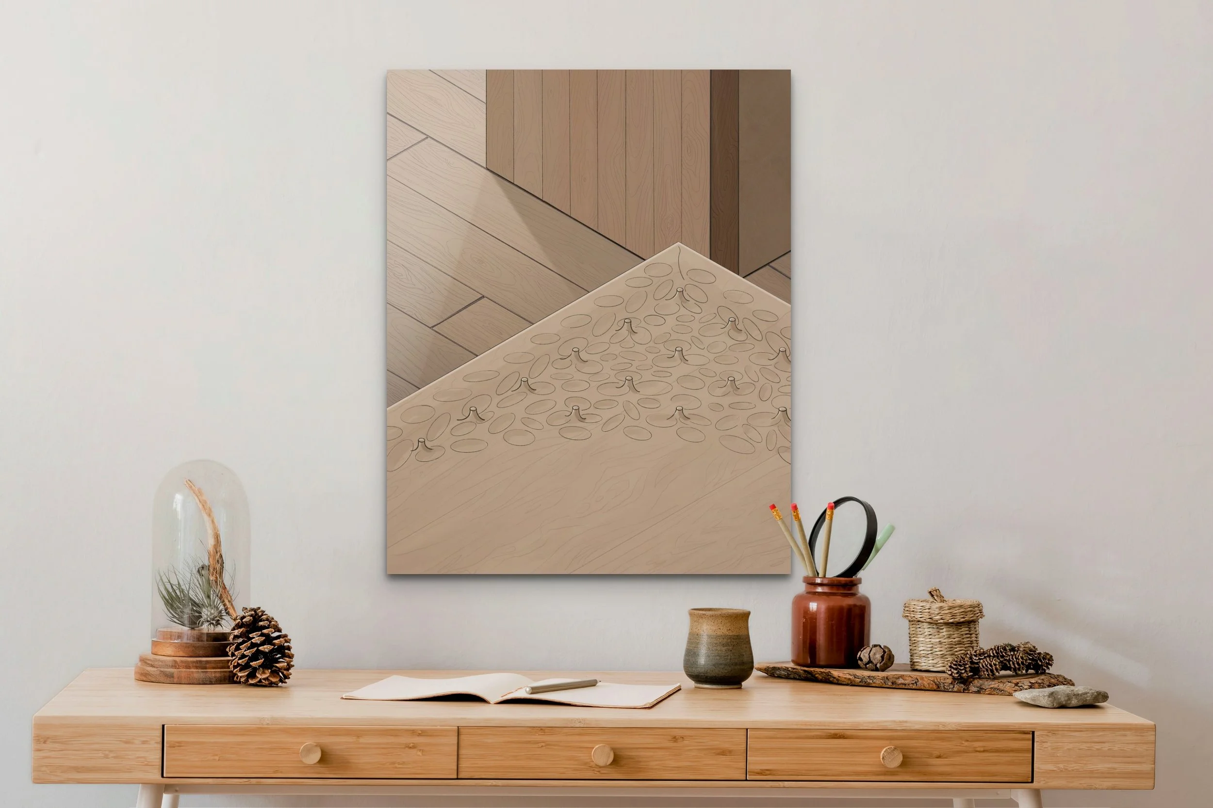Elevate your consciousness with L'Enclos art prints, "Contours of Impermanence"—a journey beyond duality.