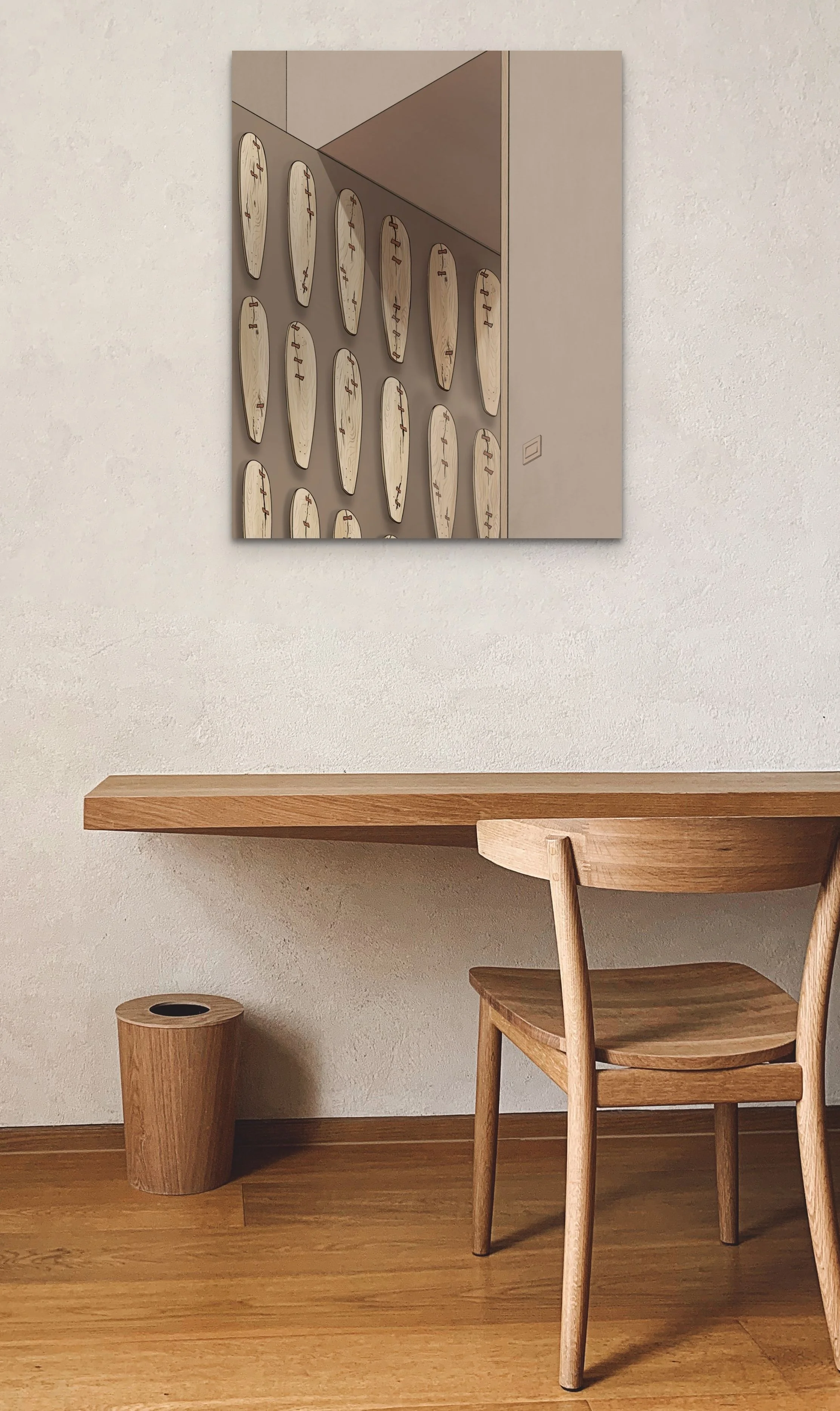 Engage with L'Enclos' Self-Questioning Devices in "Contours of Impermanence" art prints—profound introspection and spiritual awakening.